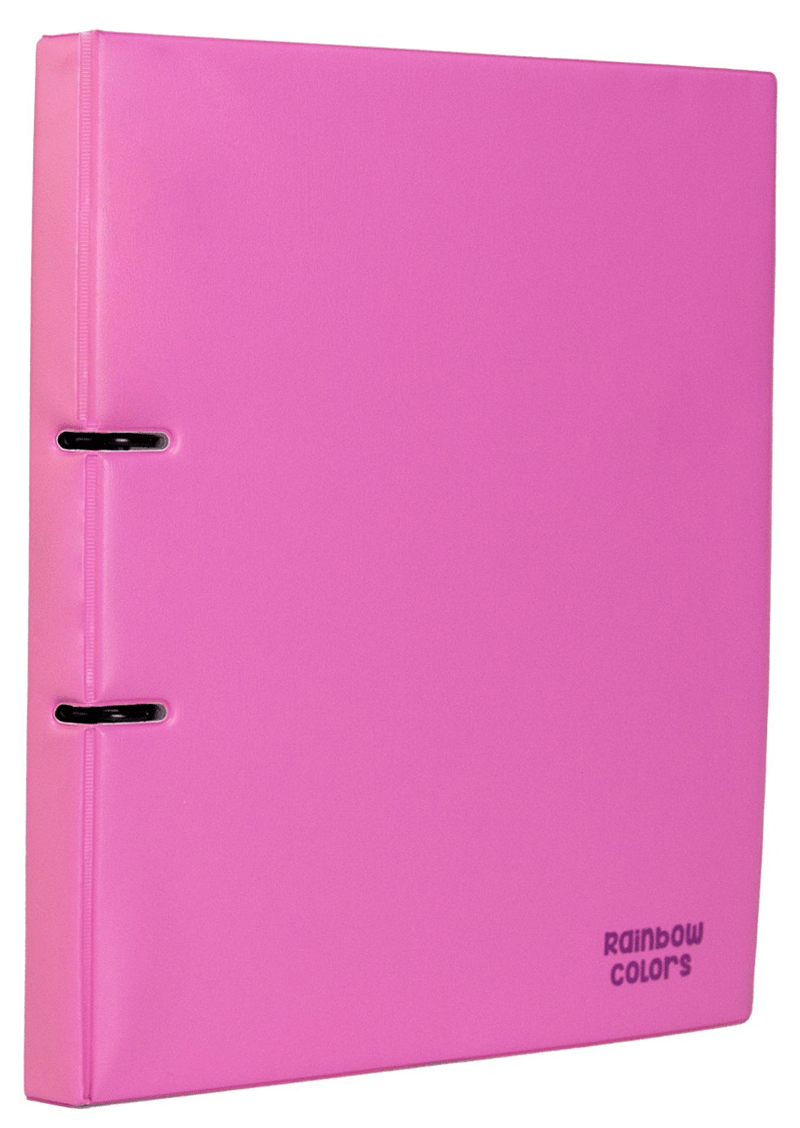 ÖNDER HALKALI DOSYA 2 HALKA PVC RAINBOW COLORS PEMBE 121-23