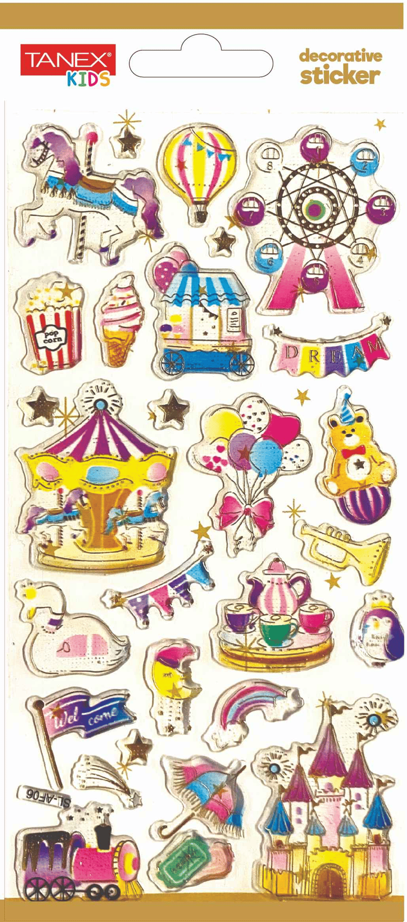 TANEX ETİKET DECORATİVE STICKER-18 PUFFY 5 ADET TNX-5017