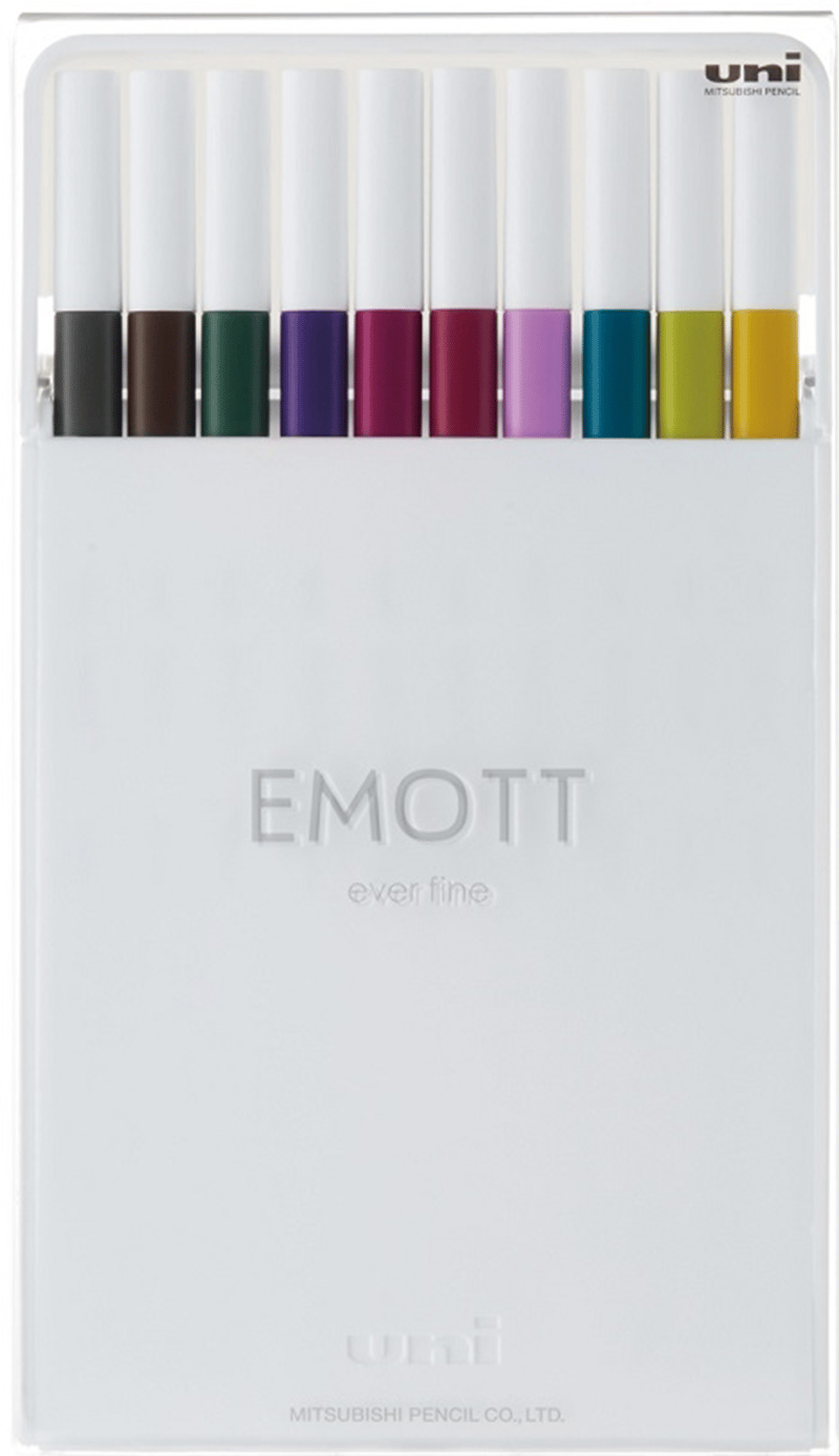 UNİ FINELINER KALEM EMOTT SET PEM-SY/10C.03 0.4 K.SAKİN RENKLER 10 LU
