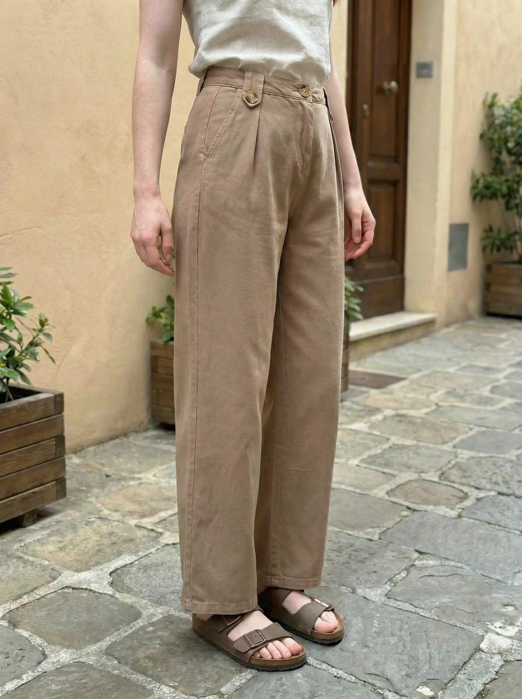 Çift Patlı Gabardin Pantolon