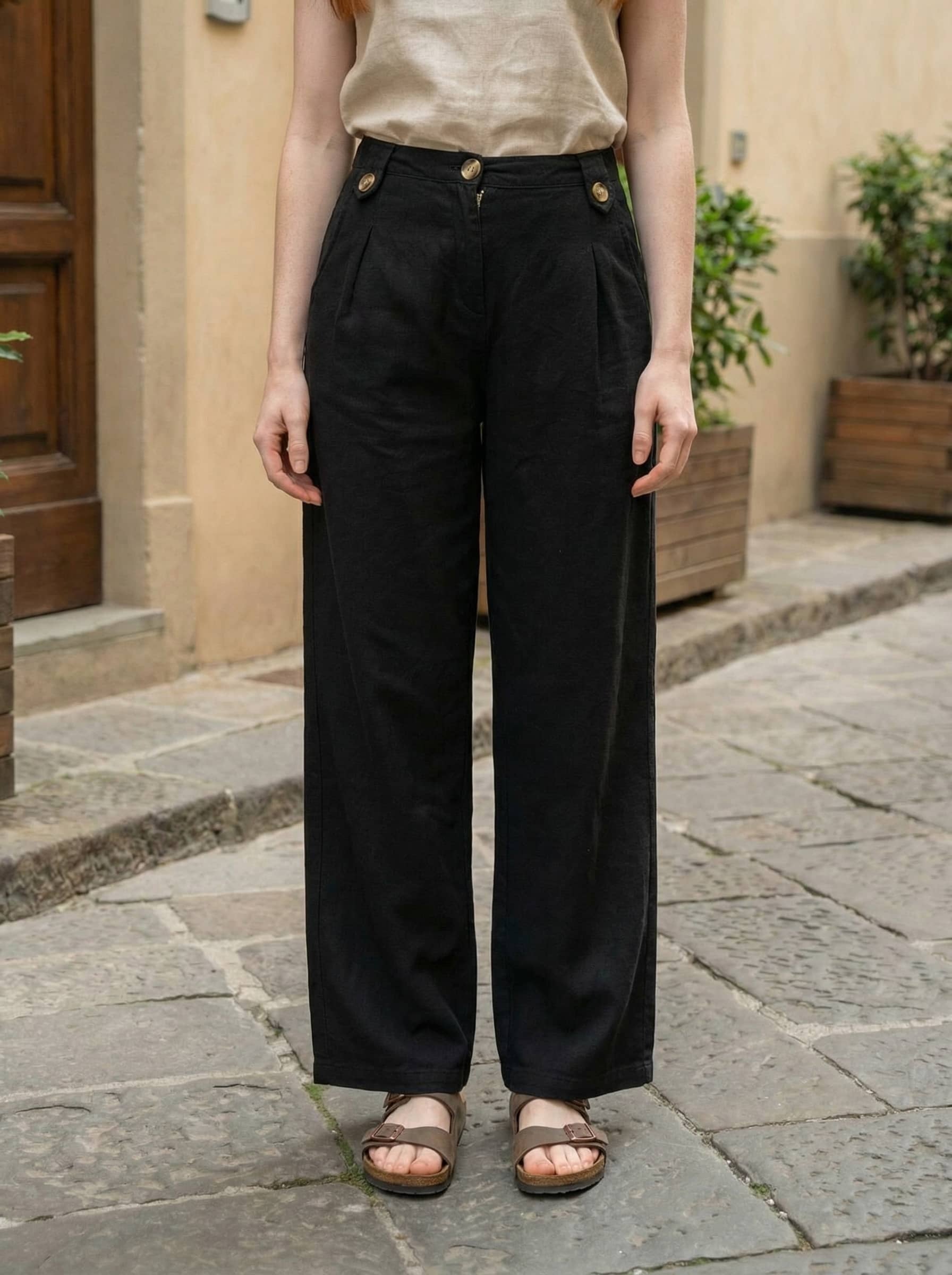 Çift Patlı Gabardin Pantolon