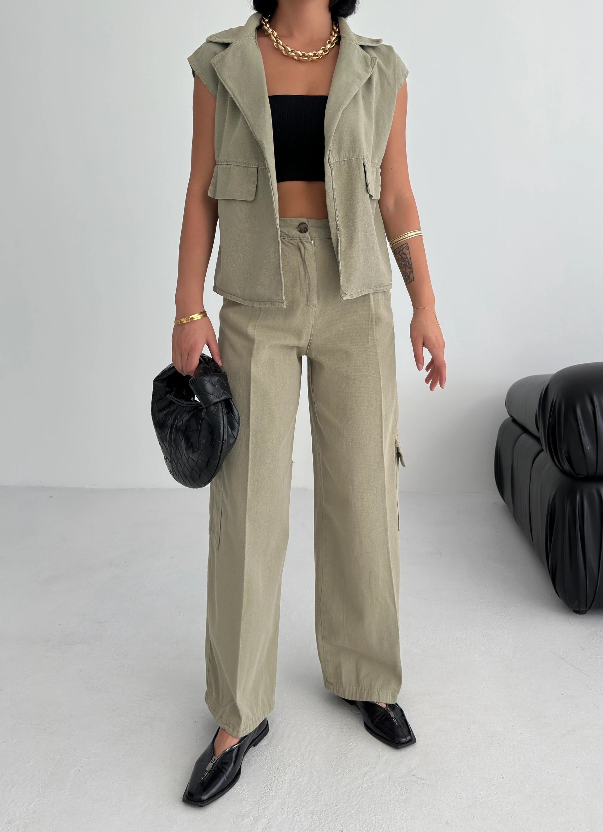 Gabardin Keten Yelek