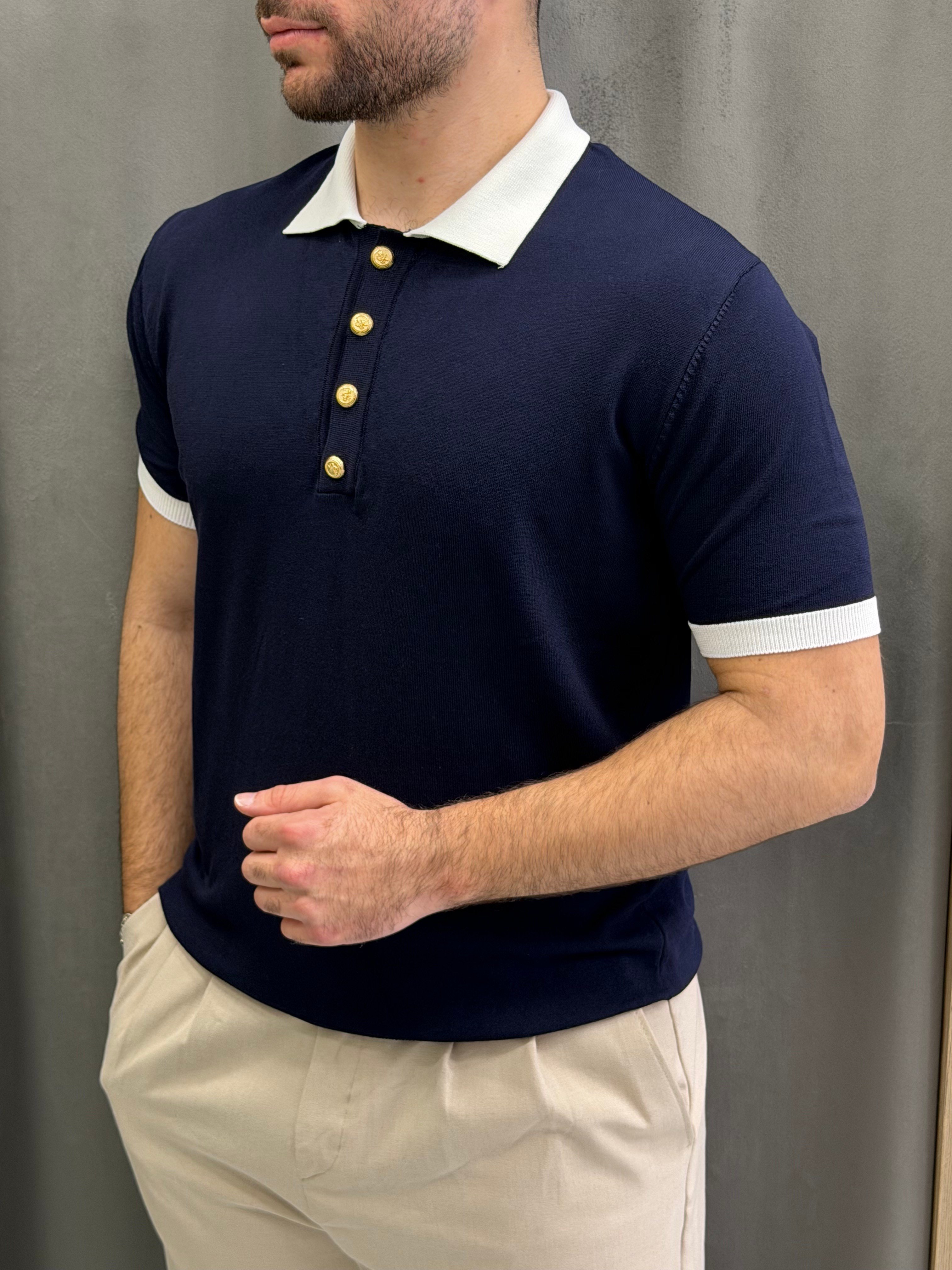 Premium Gold Düğmeli Polo Yaka Tişört