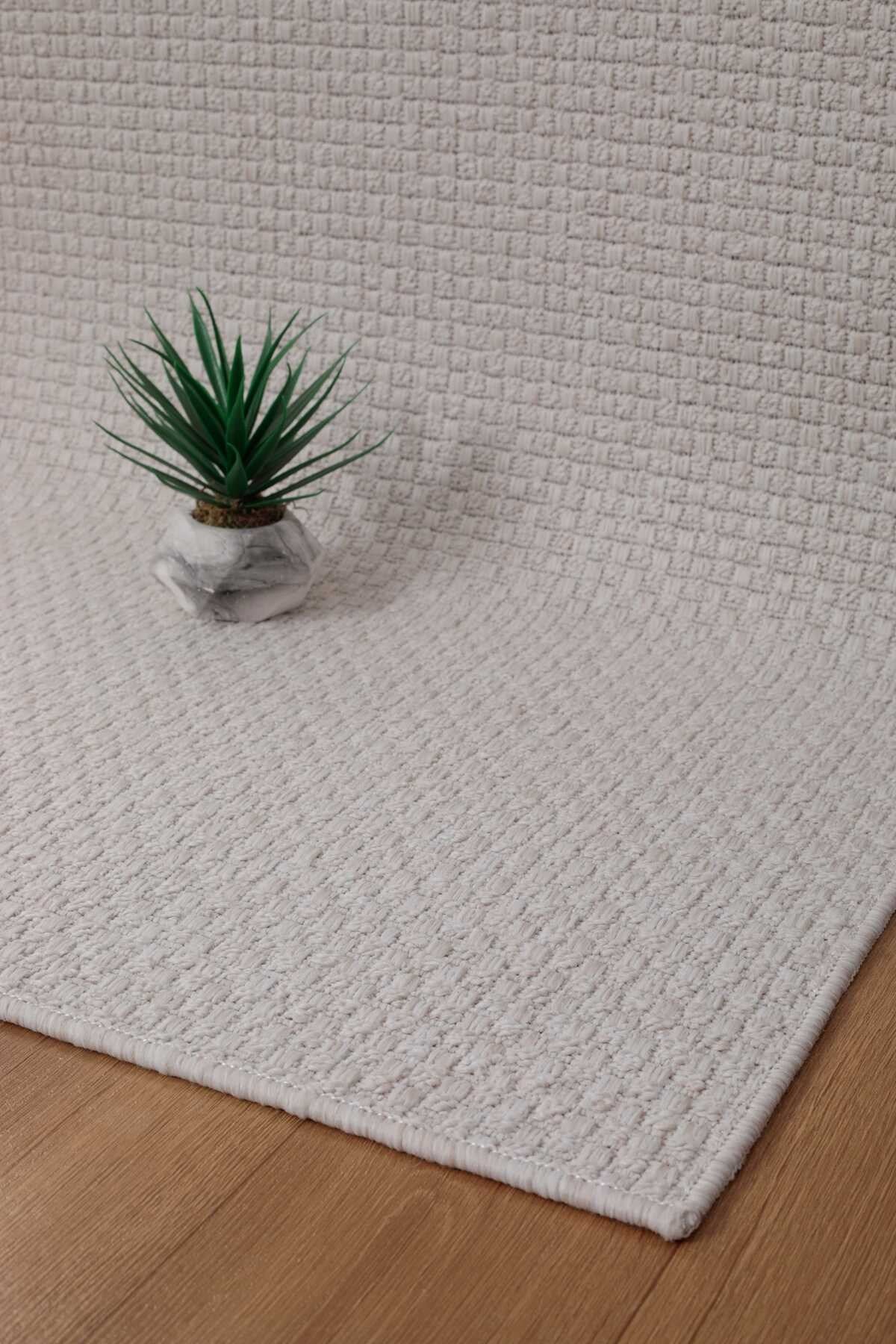 Premium Kalite Kaymaz Tabanlı Natura Doğal Yıkanabilir Yolluk Oturma Odası Balkon Mutfak Kemik-102