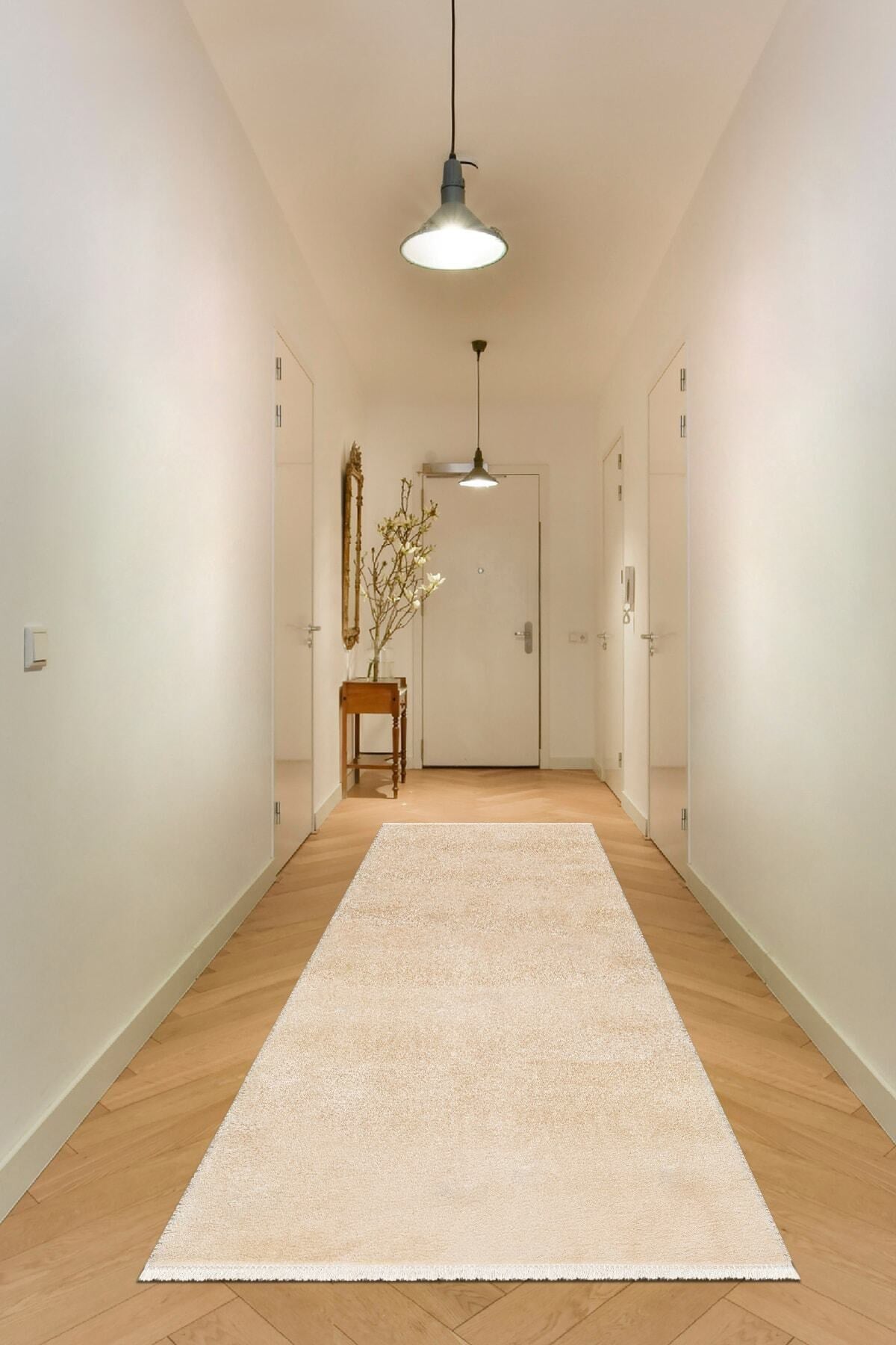 Vl Comfort Düz Saçaklı Peluş Düz Yolluk Bej