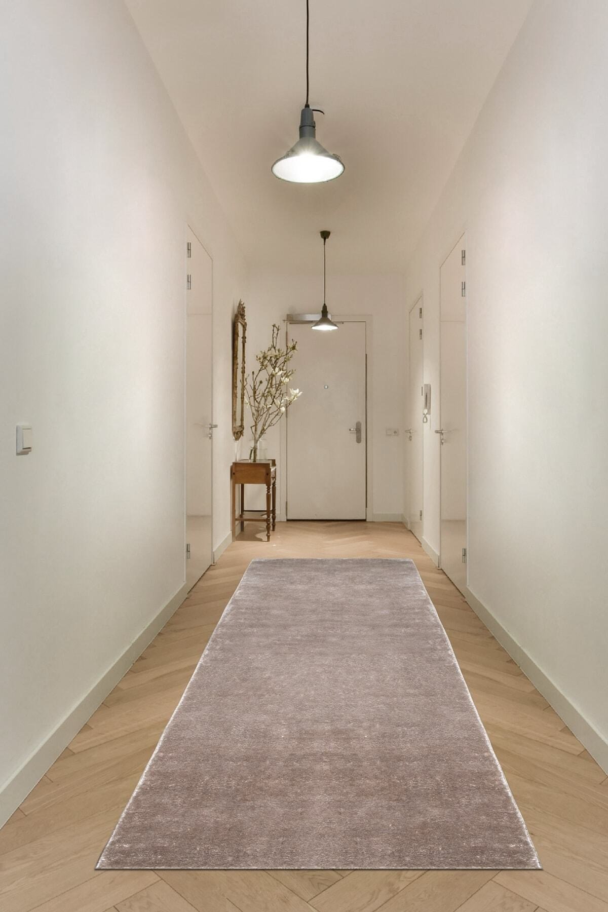 Vl Comfort Overloklu Peluş Düz Yolluk Kahverengi