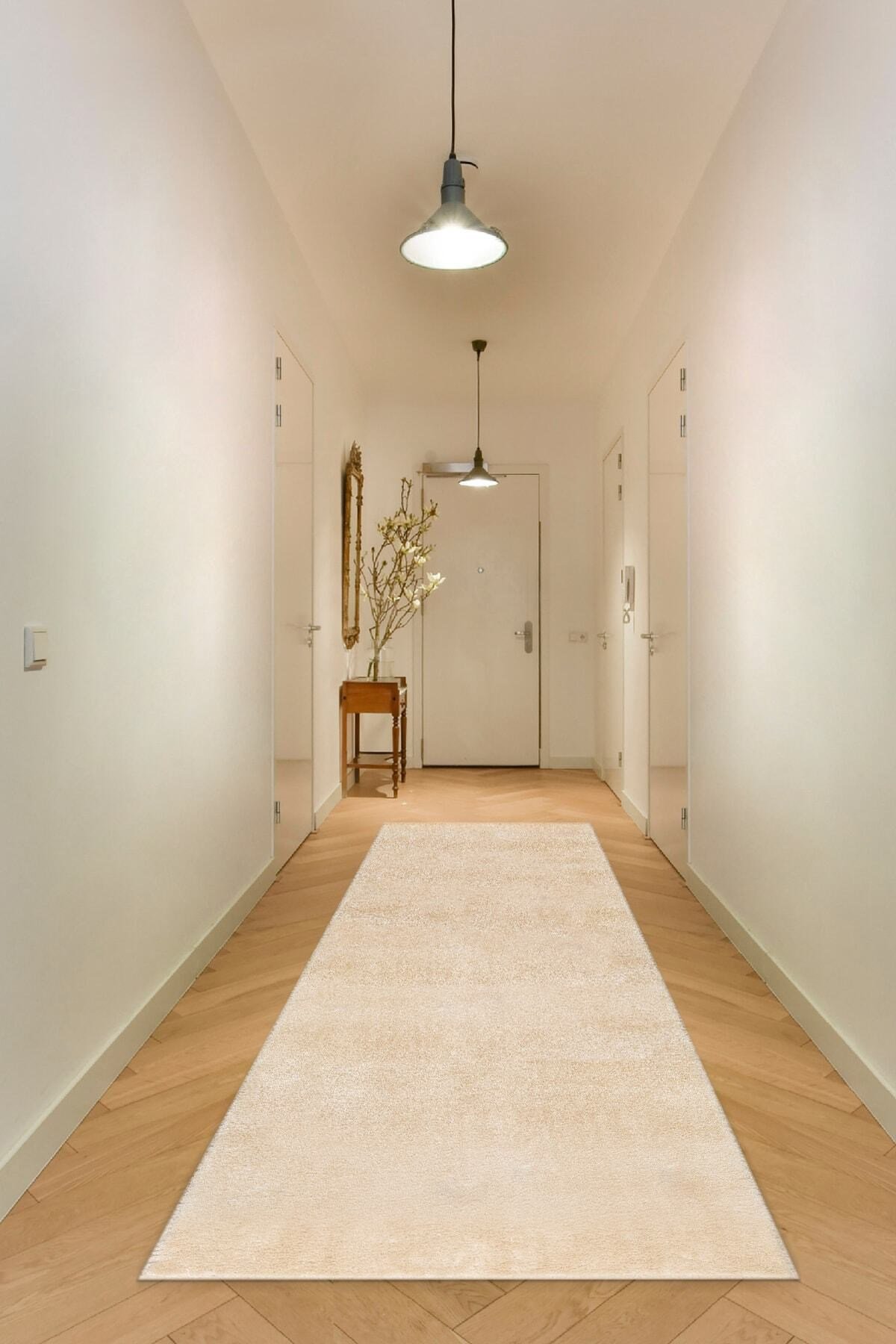 Vl Comfort Overloklu Peluş Düz Yolluk Bej