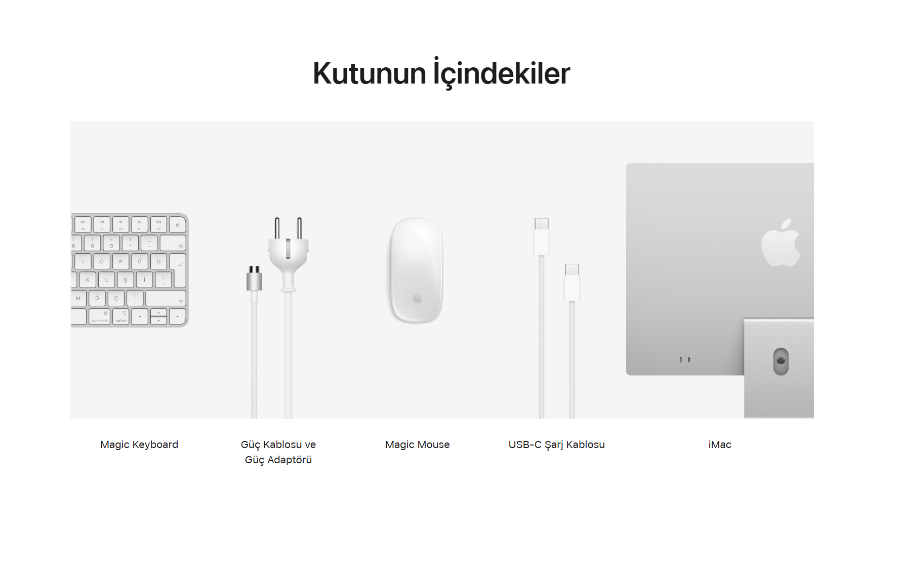 Apple 24 inç M4 çipli 8 çekirdekli CPU, 8 çekirdekli GPU, 16 çekirdekli Neural Engine iMac  - Gümüş