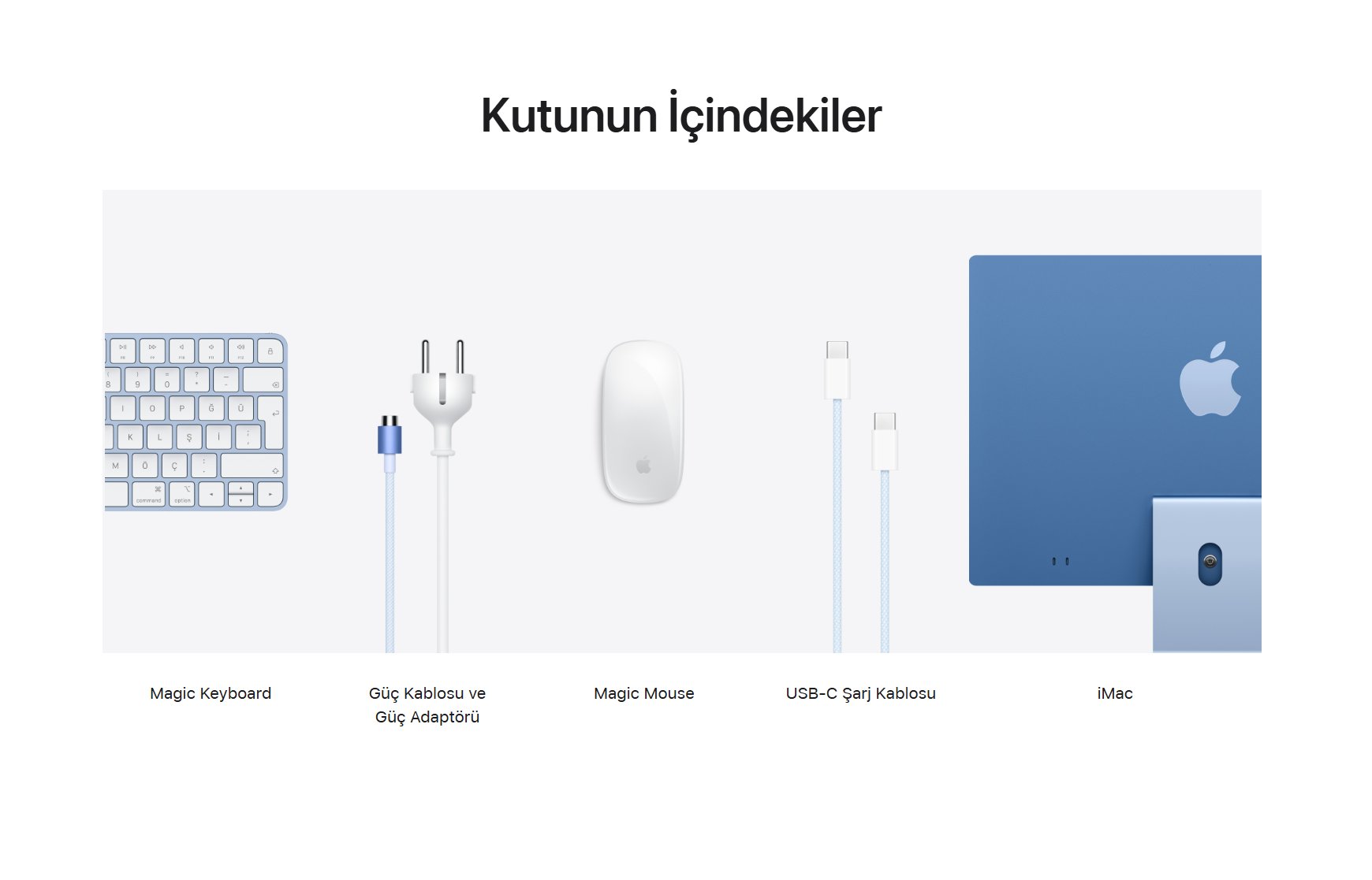 Apple 24 inç M4 çipli 8 çekirdekli CPU, 8 çekirdekli GPU, 16 çekirdekli Neural Engine iMac  - Mavi