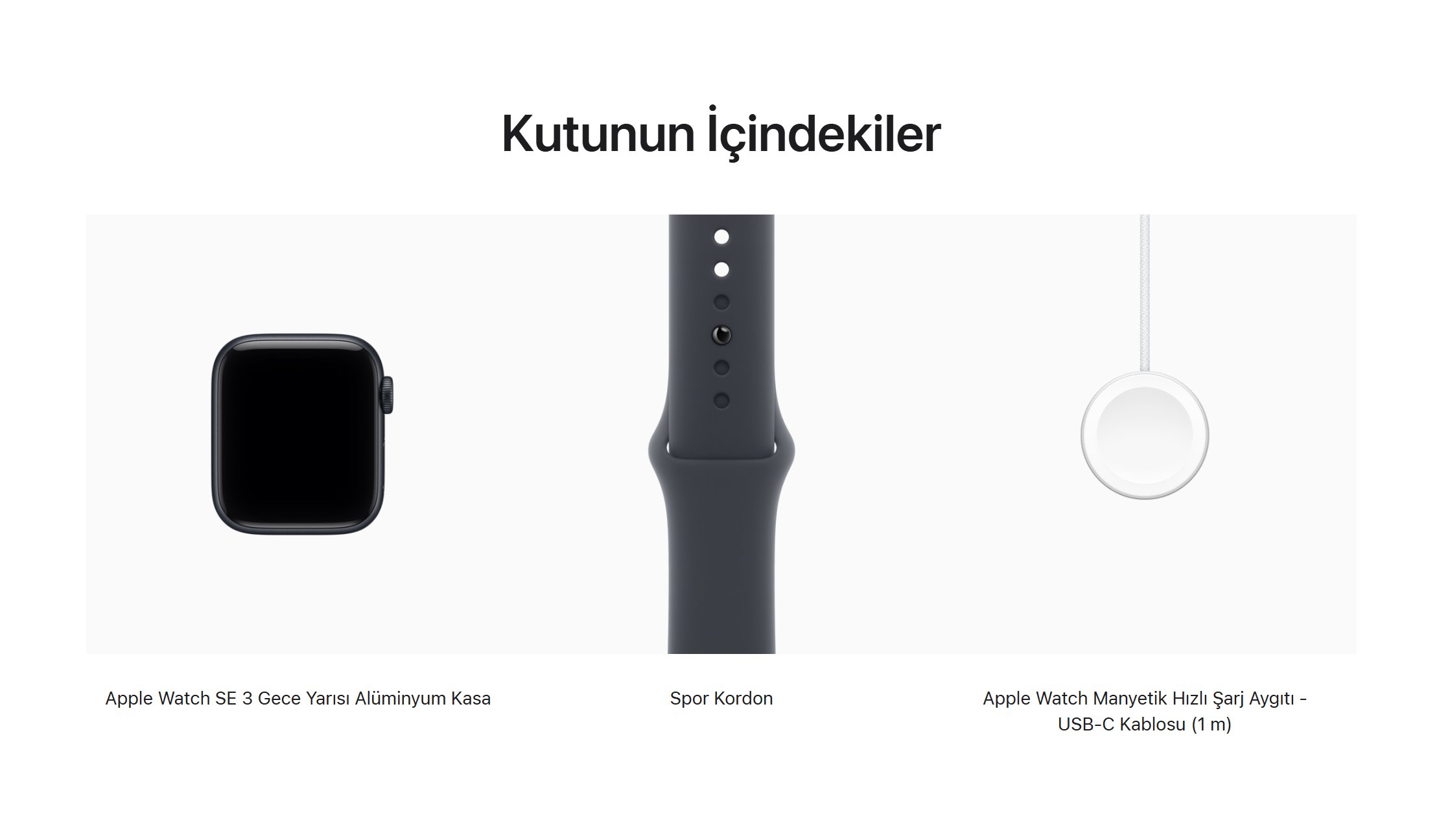 Apple Watch SE 3 Gece Yarısı 40 cm Alüminyum Kasa