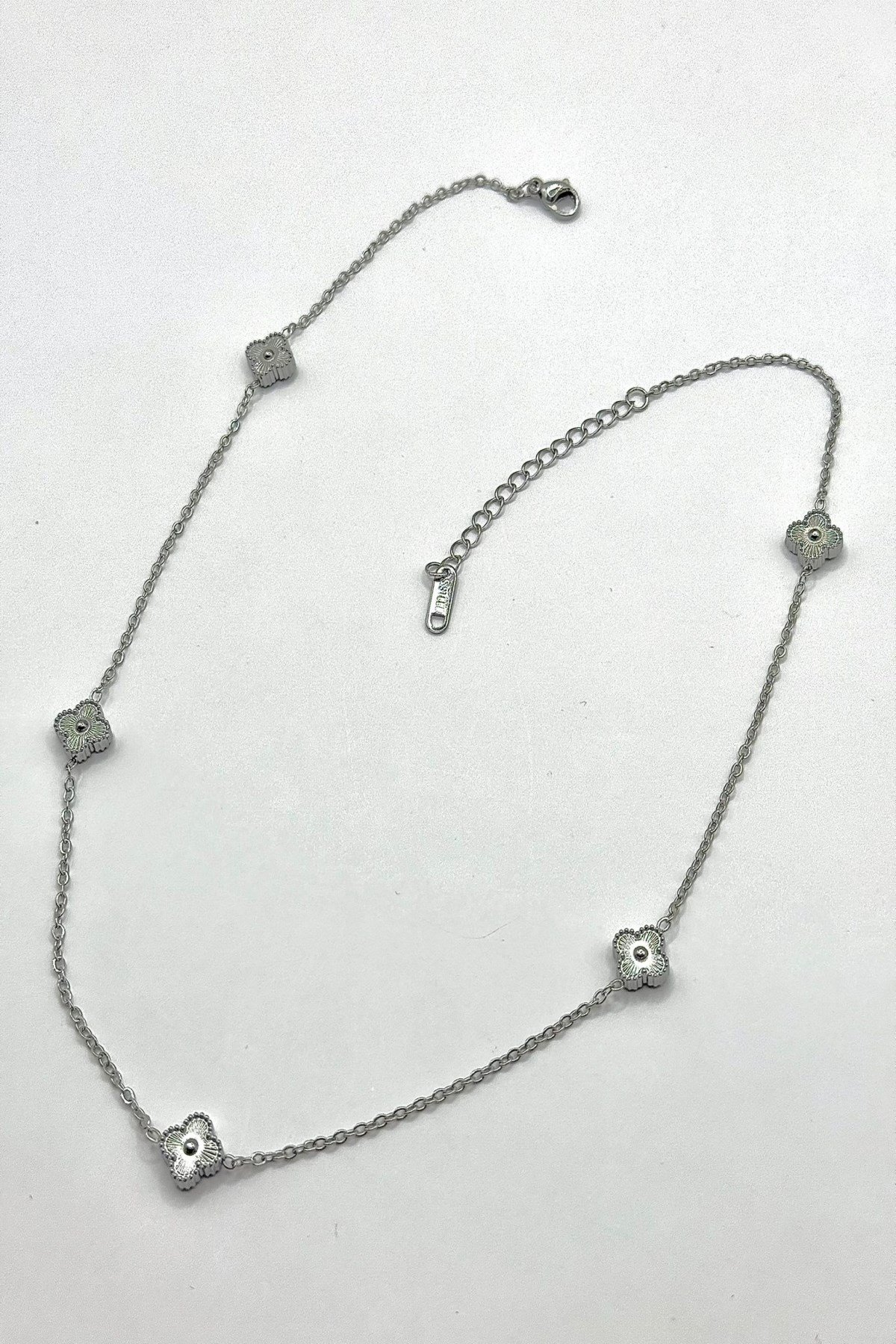 Kadın Çelik Kolye Düz Minimal Yonca Marka Model Kolye