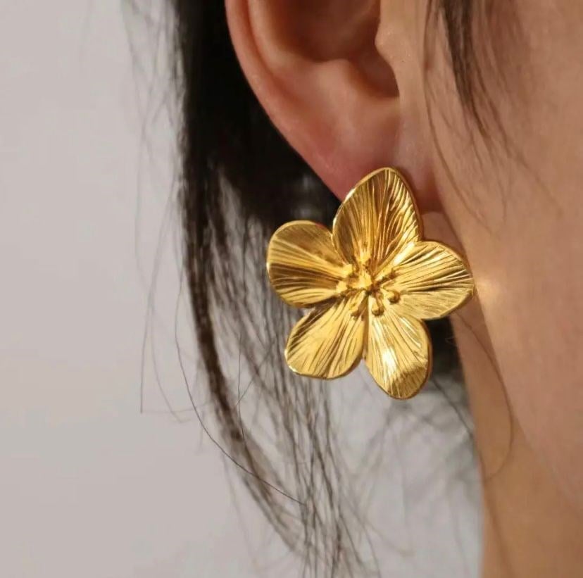 Kadın Çelik Küpe Elegant Lotus Küpe