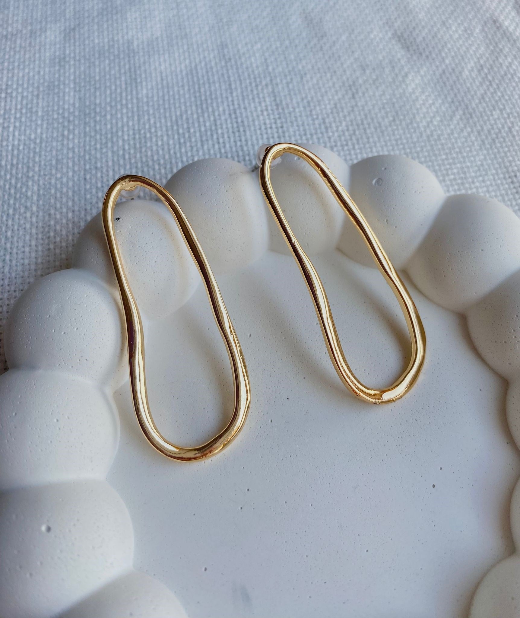 Kadın Küpe İçi Boş Oval Küpe