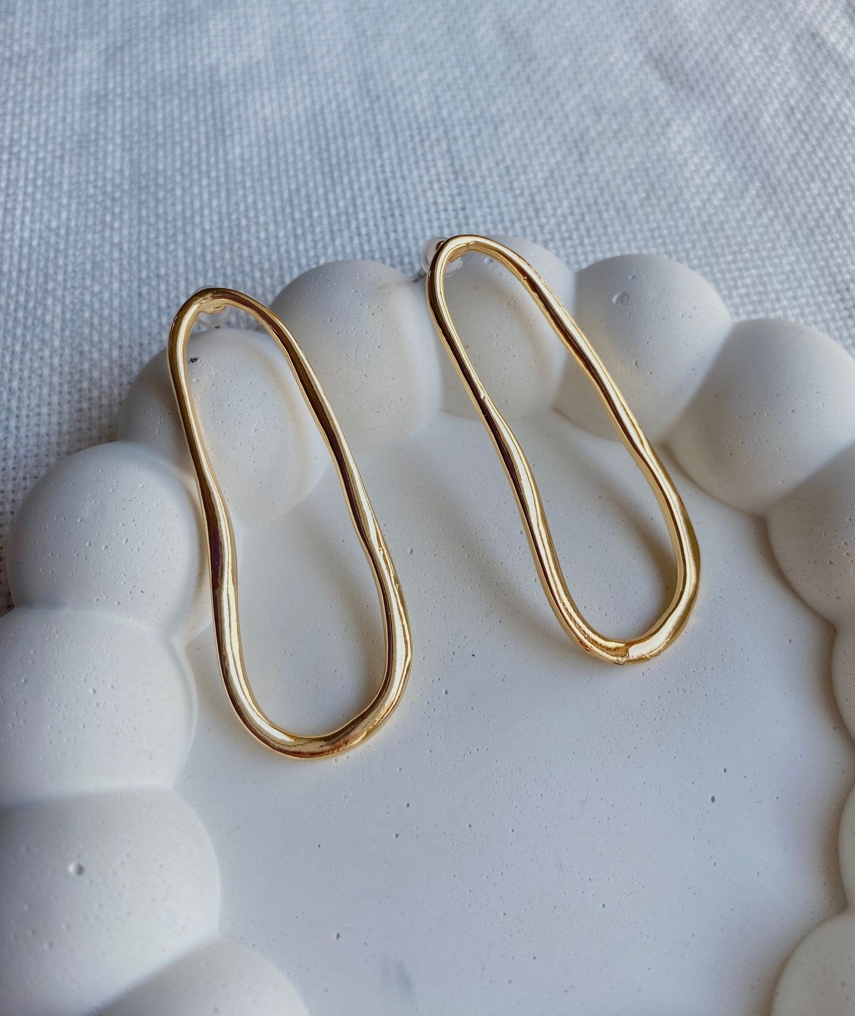Kadın Küpe İçi Boş Oval Küpe