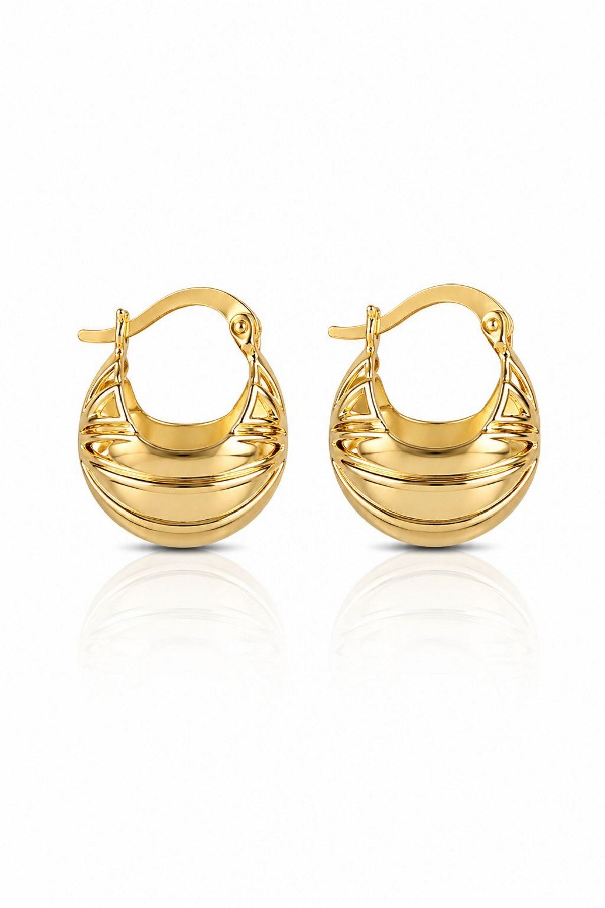 Kadın Küpe Kararmaz 14k Renk Vip Seri Top Koza Model 2cm Küpe 