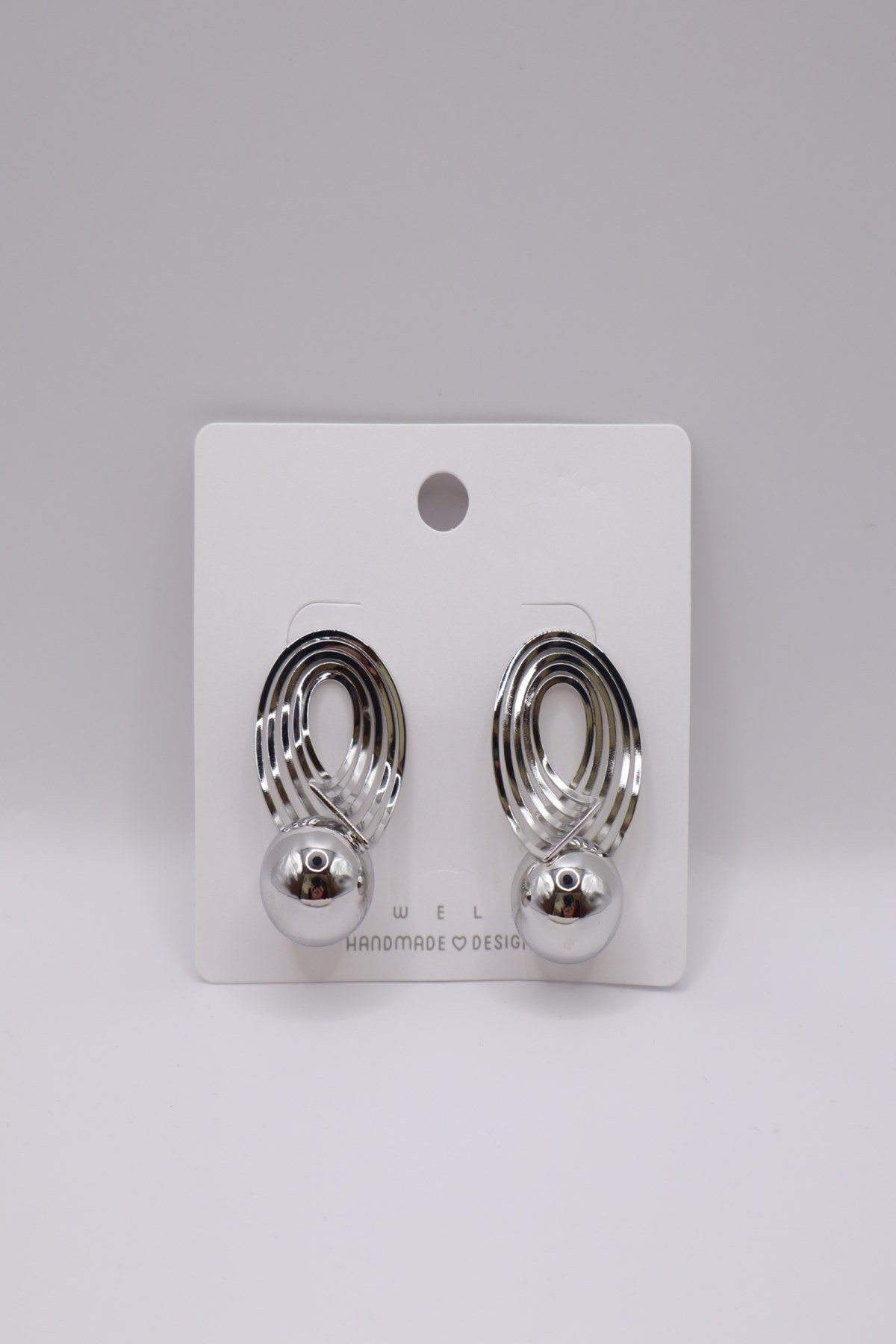 Kadın Küpe Özel Seri Katman Şerit 4 cm Topçuk Küpe