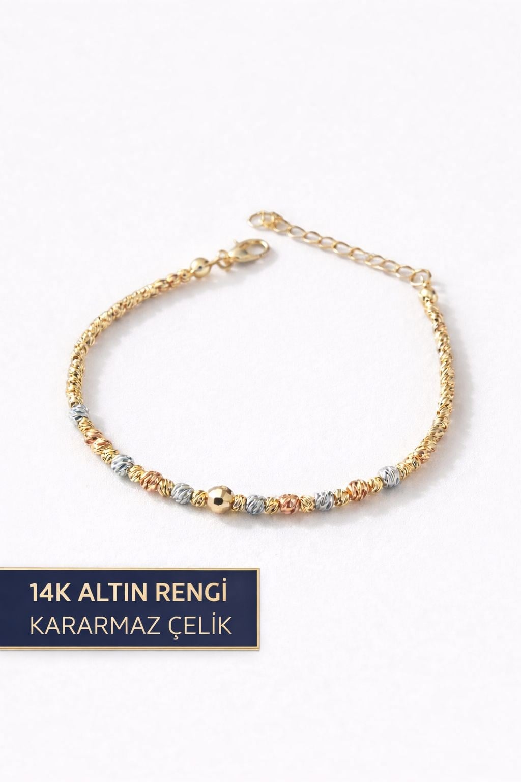 Kadın14k Altın Renk Moda Dorika Işıltısı Renk Detay Bileklik