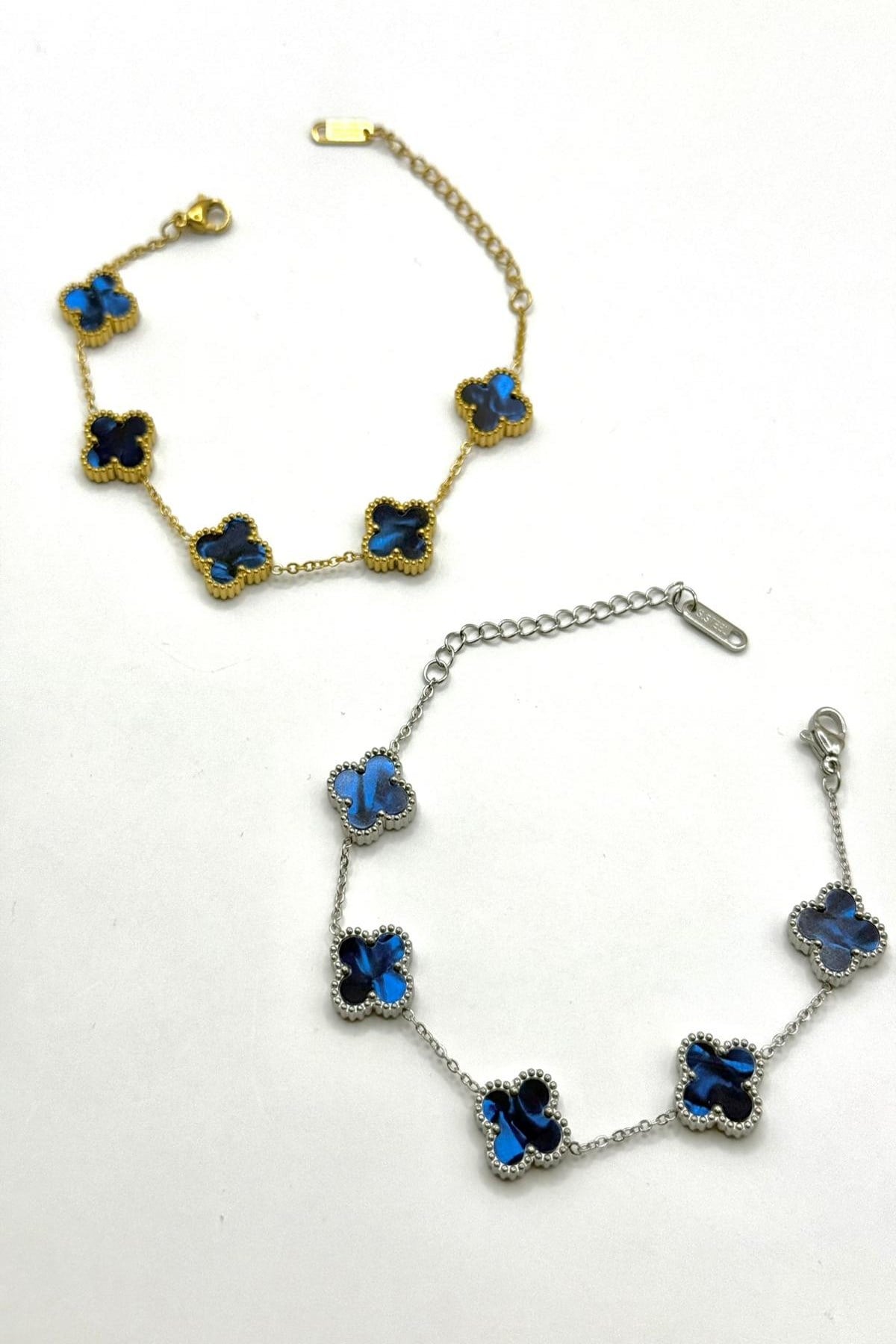 Yonca Night Blue Fosfor Çelik Bileklik