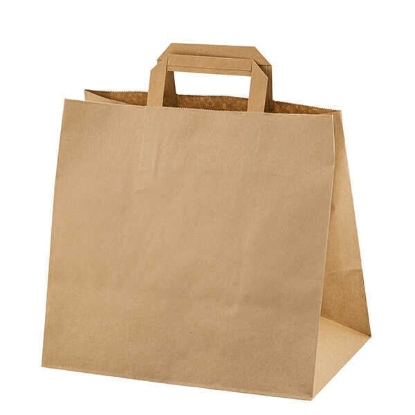 Kraft Çanta Düz Saplı Büyük Boy 30x20x28 cm (50 ADET)