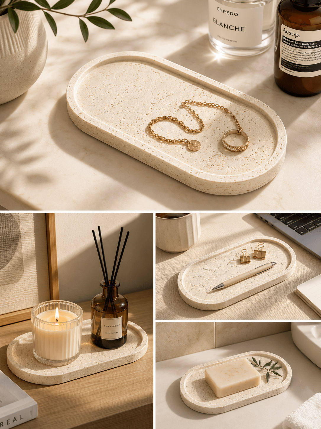13 x 28 Ivory Light Dekoratif Tepsi