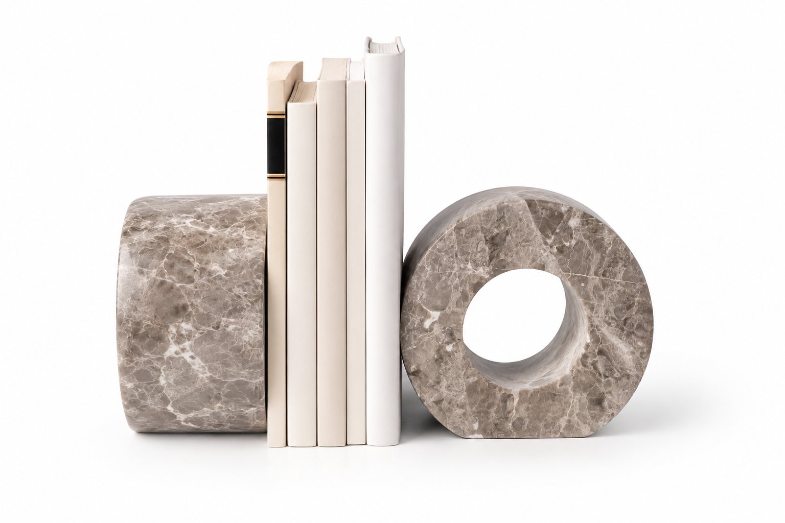 Gri Mermer Modern Kitap Tutucu