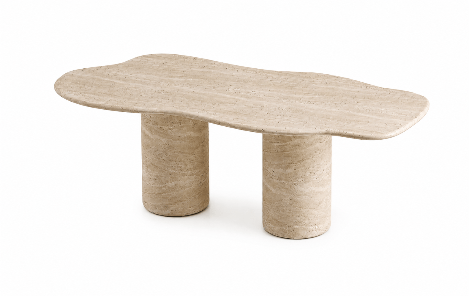 Organik Traverten Yemek Masası – 190x90 cm