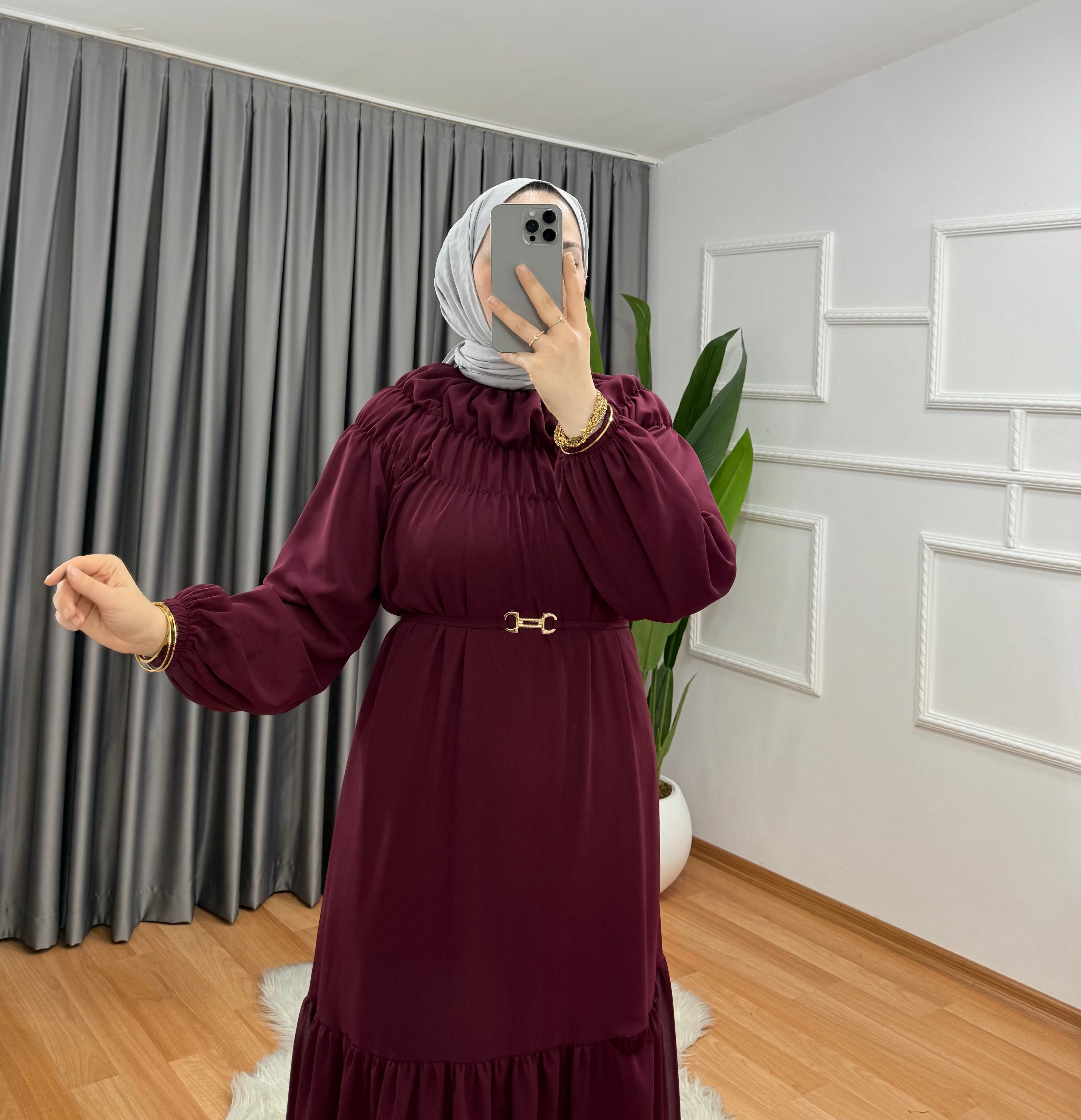 Çelebi Elbise Bordo 1044 