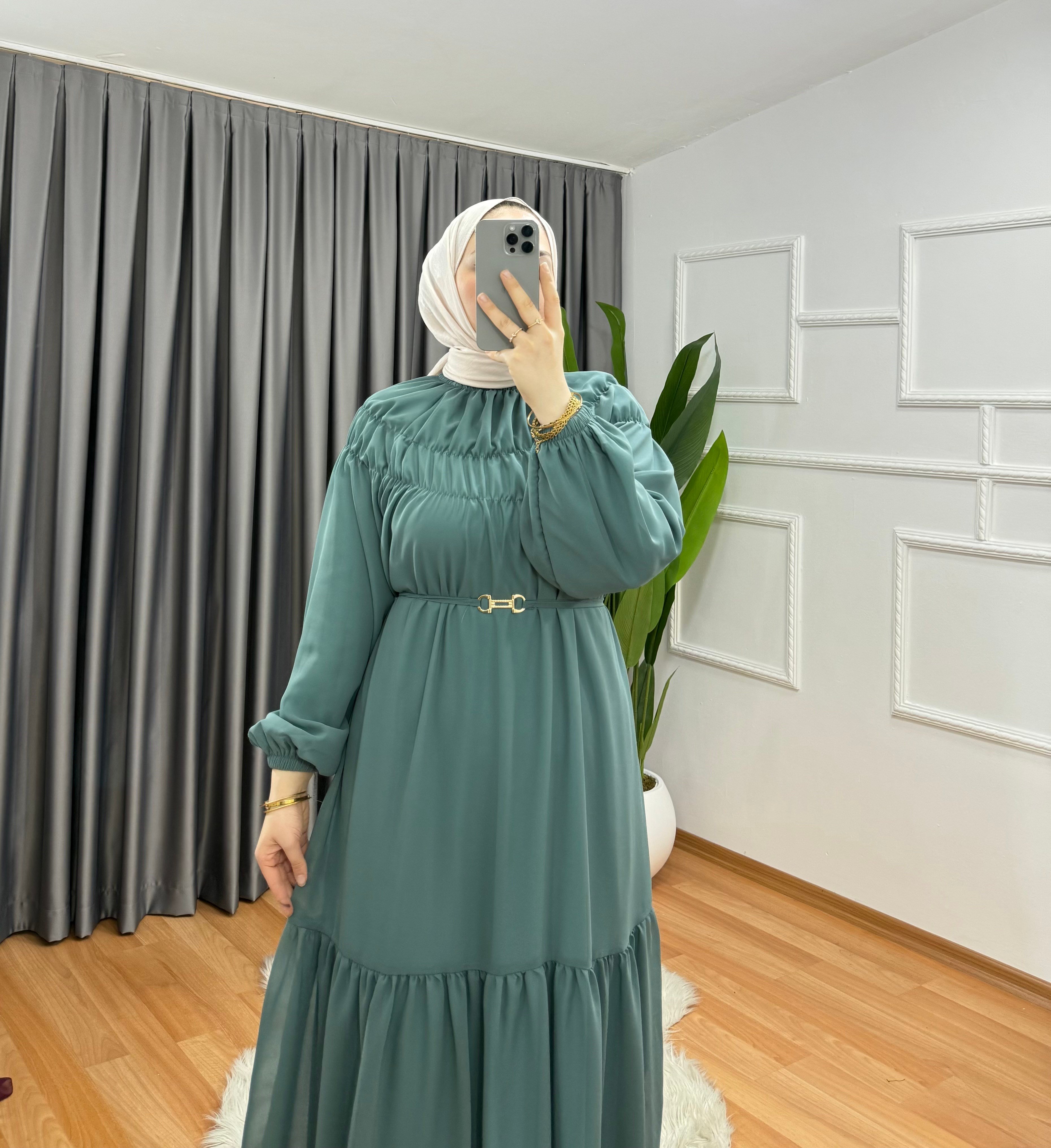Çelebi Elbise Mint Yeşil 1044 
