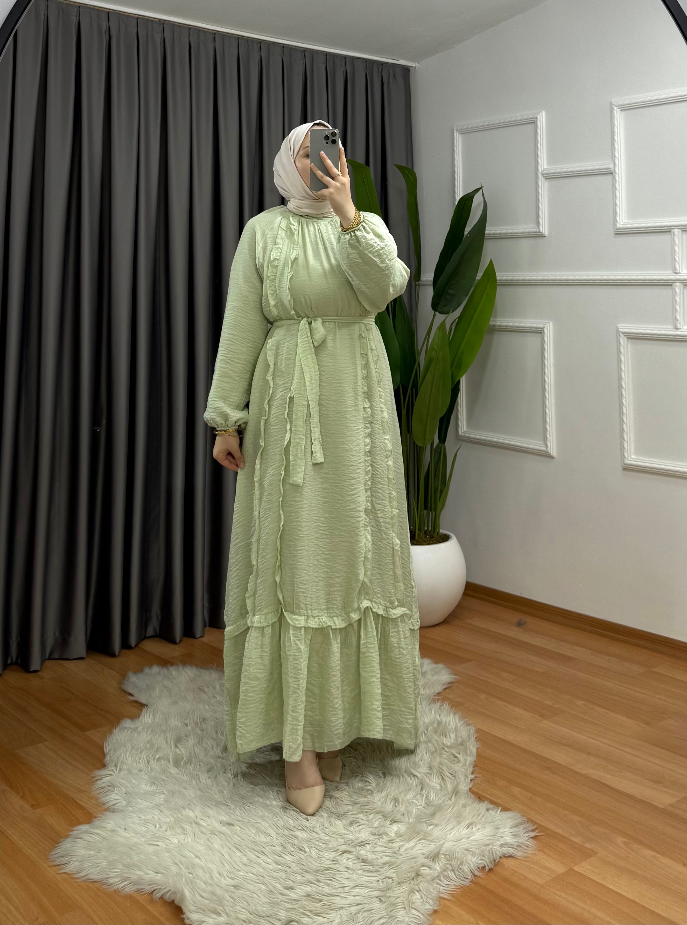 Güneş Elbise Yeşil 1048 