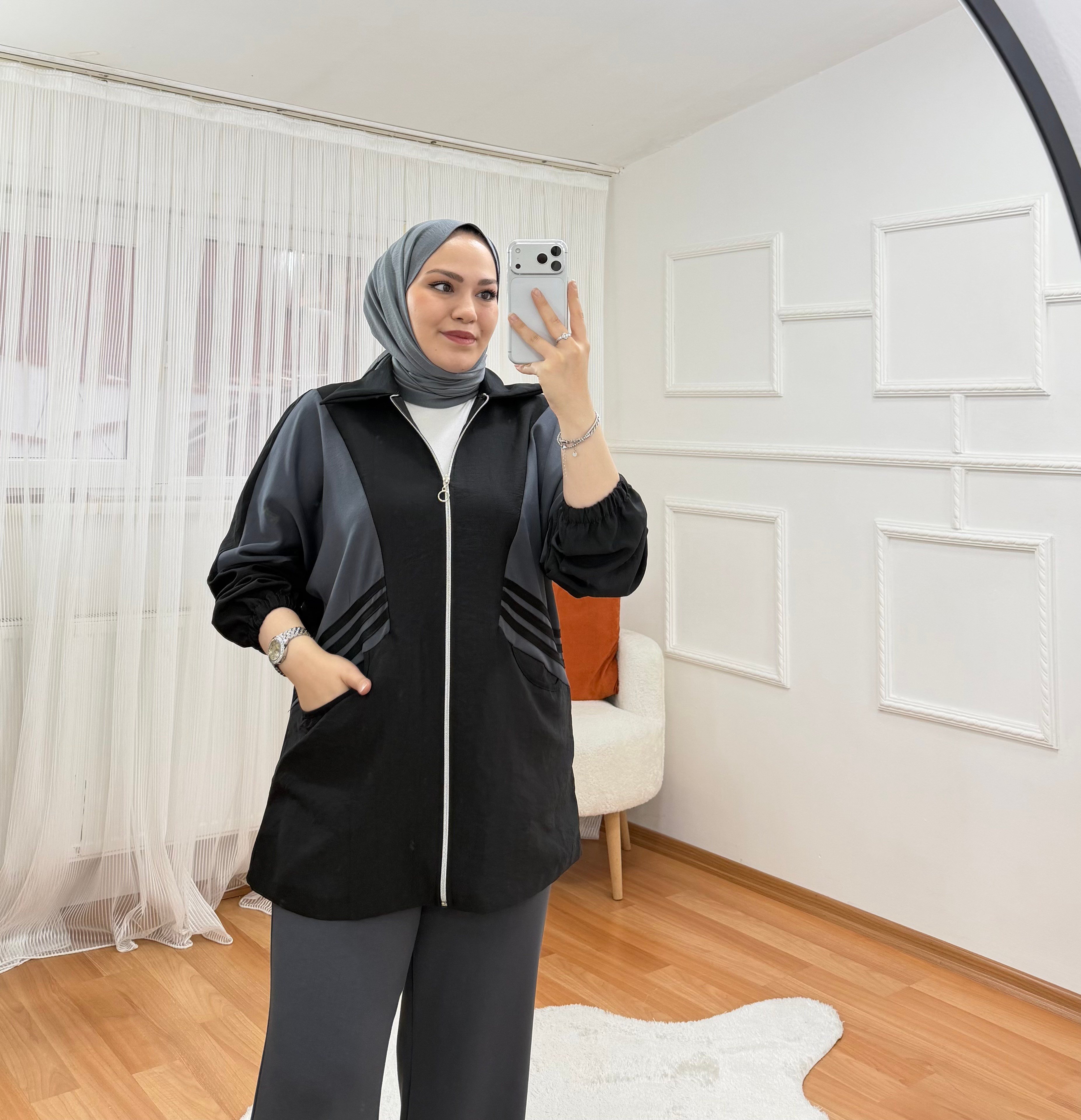 Ayşim Takım Siyah Antrasit 1063 