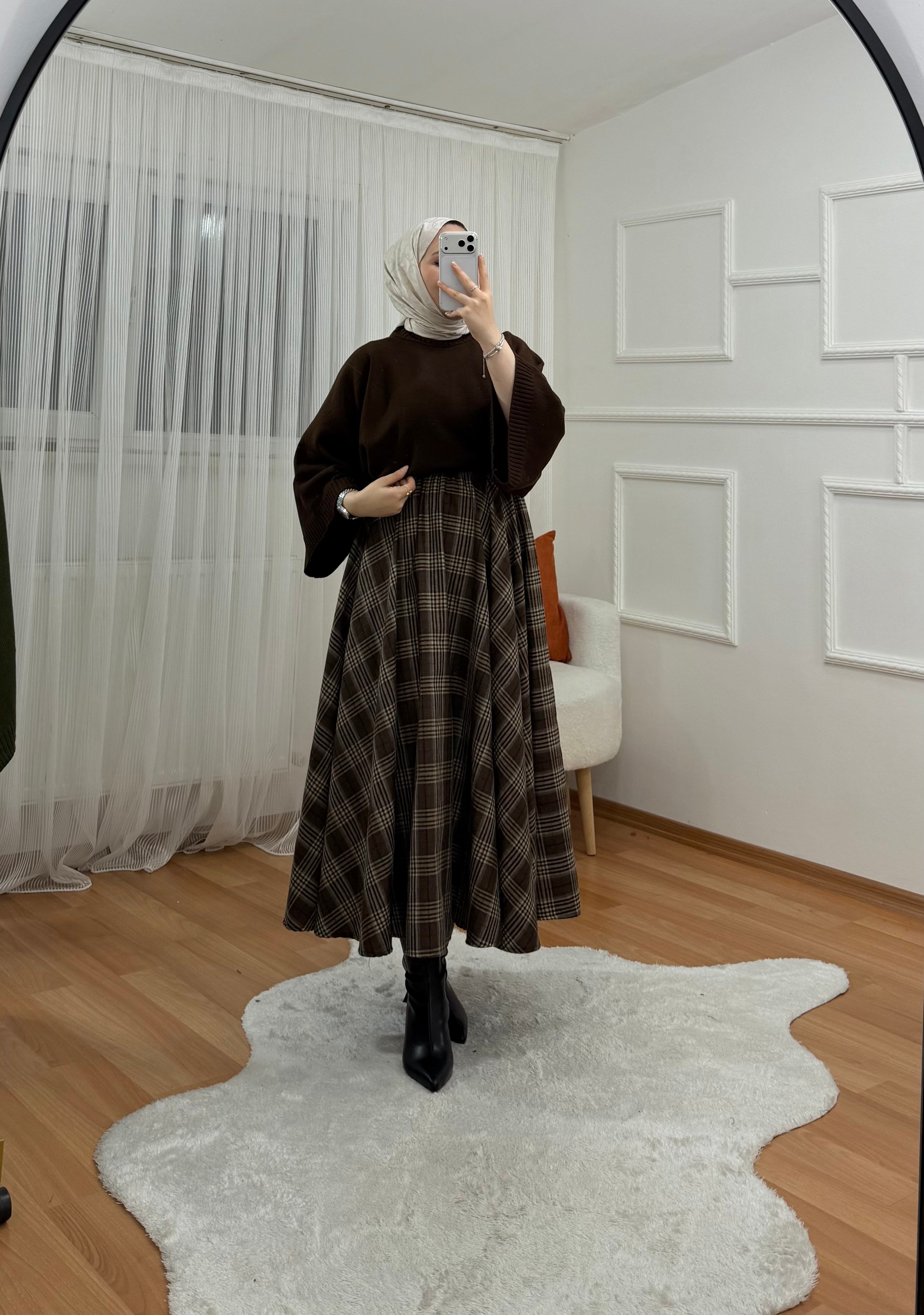 Ekose Etek Kahve 1067 