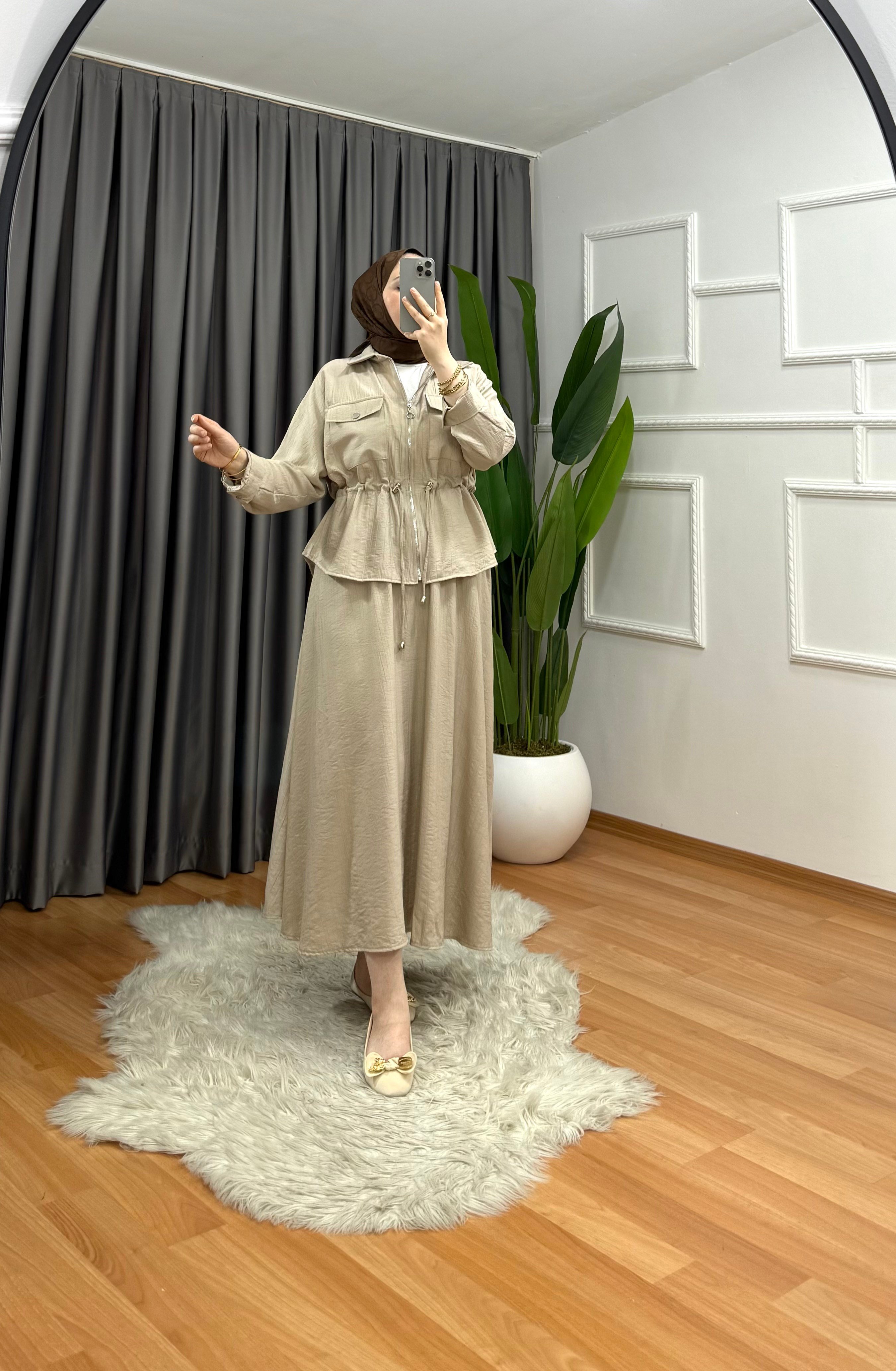 Emma Etekli Takım Bej 6666 