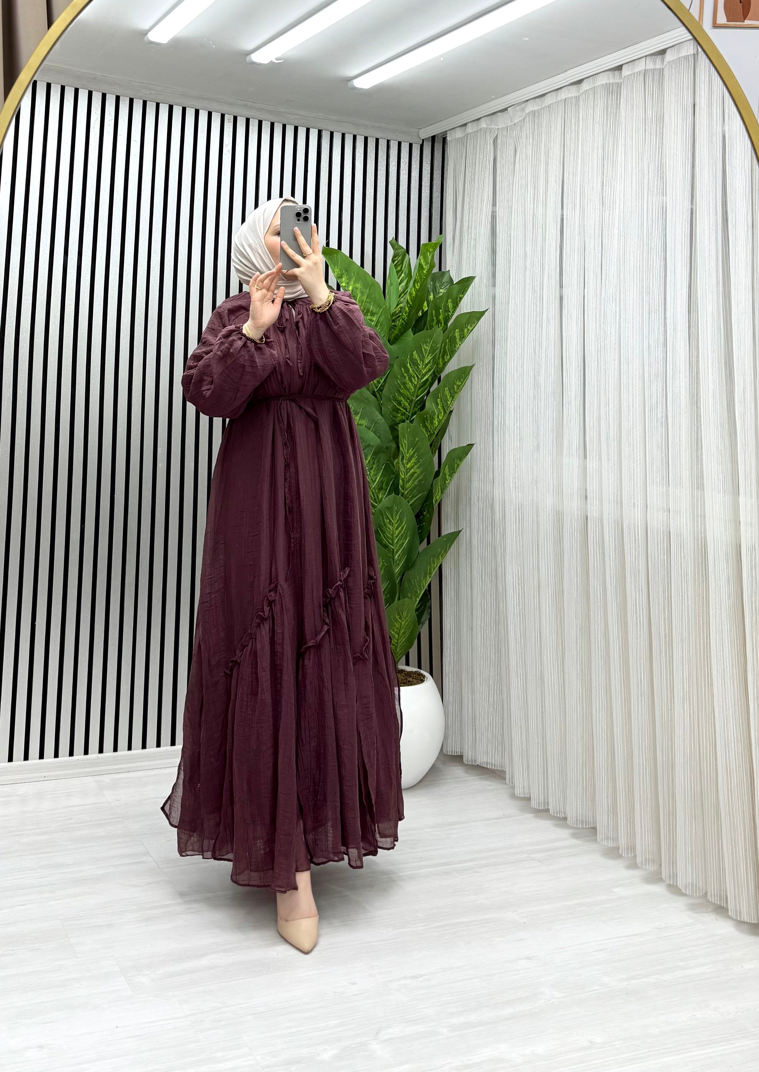 DORA ELBİSE BORDO 0031 