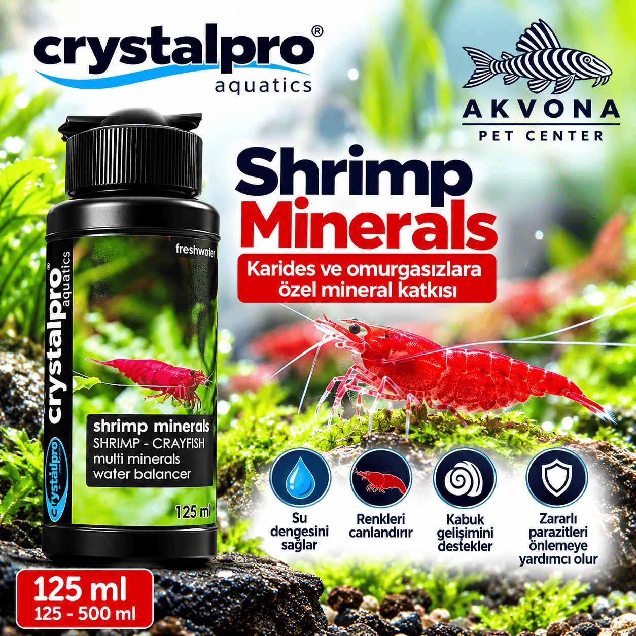 Crystalpro Shrimp Minerals Karides Minerali 125ml
