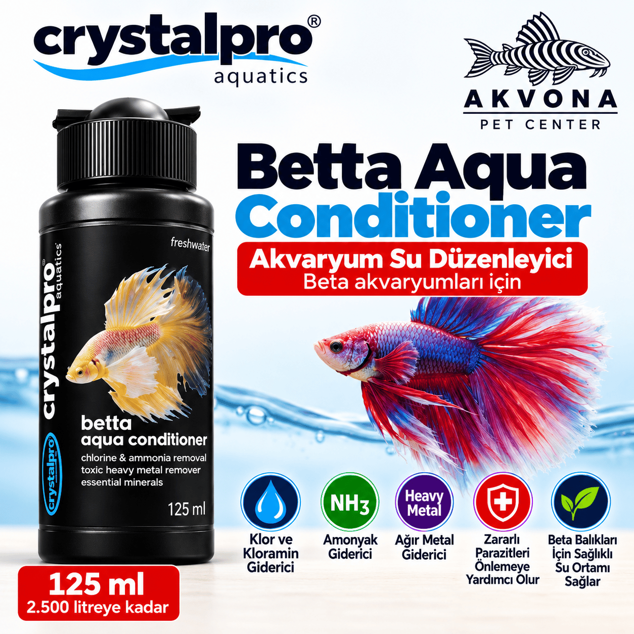 Crystalpro Betta Aqua Conditioner Su Hazırlayıcı 125ml