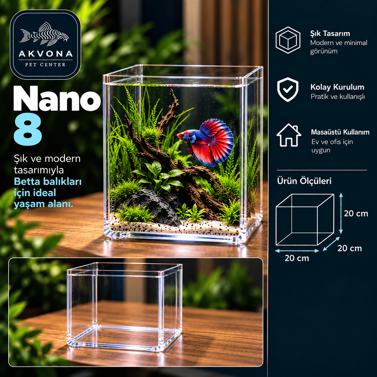 Nano 8lt Betta Karides Akvaryumu