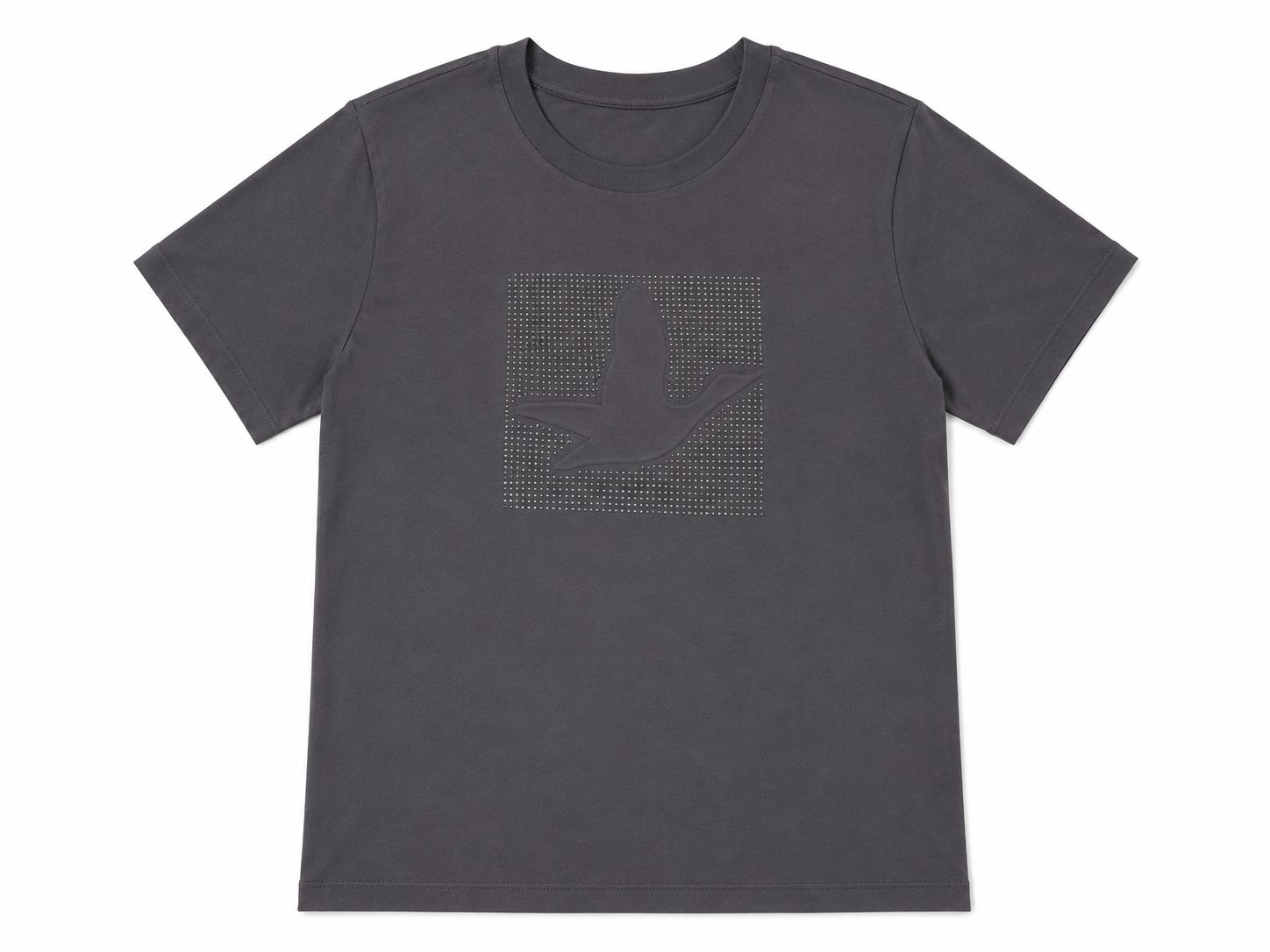 Orj marka logolu koyu gri t-shirt