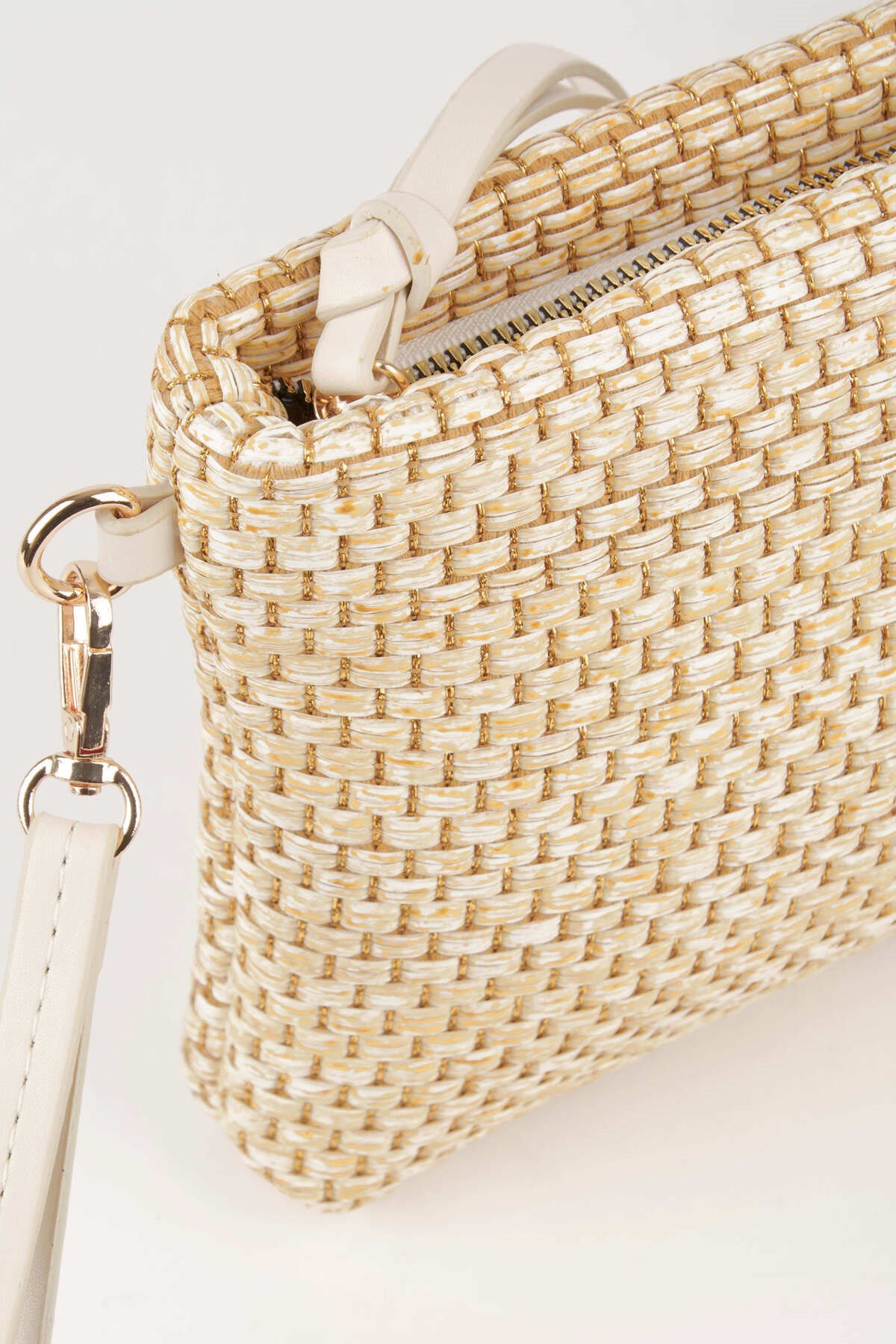Kadın Bellis Hasır Vizon Astarlı Suni Deri Bilek Askılı Portföy El Ve Clutch Çanta