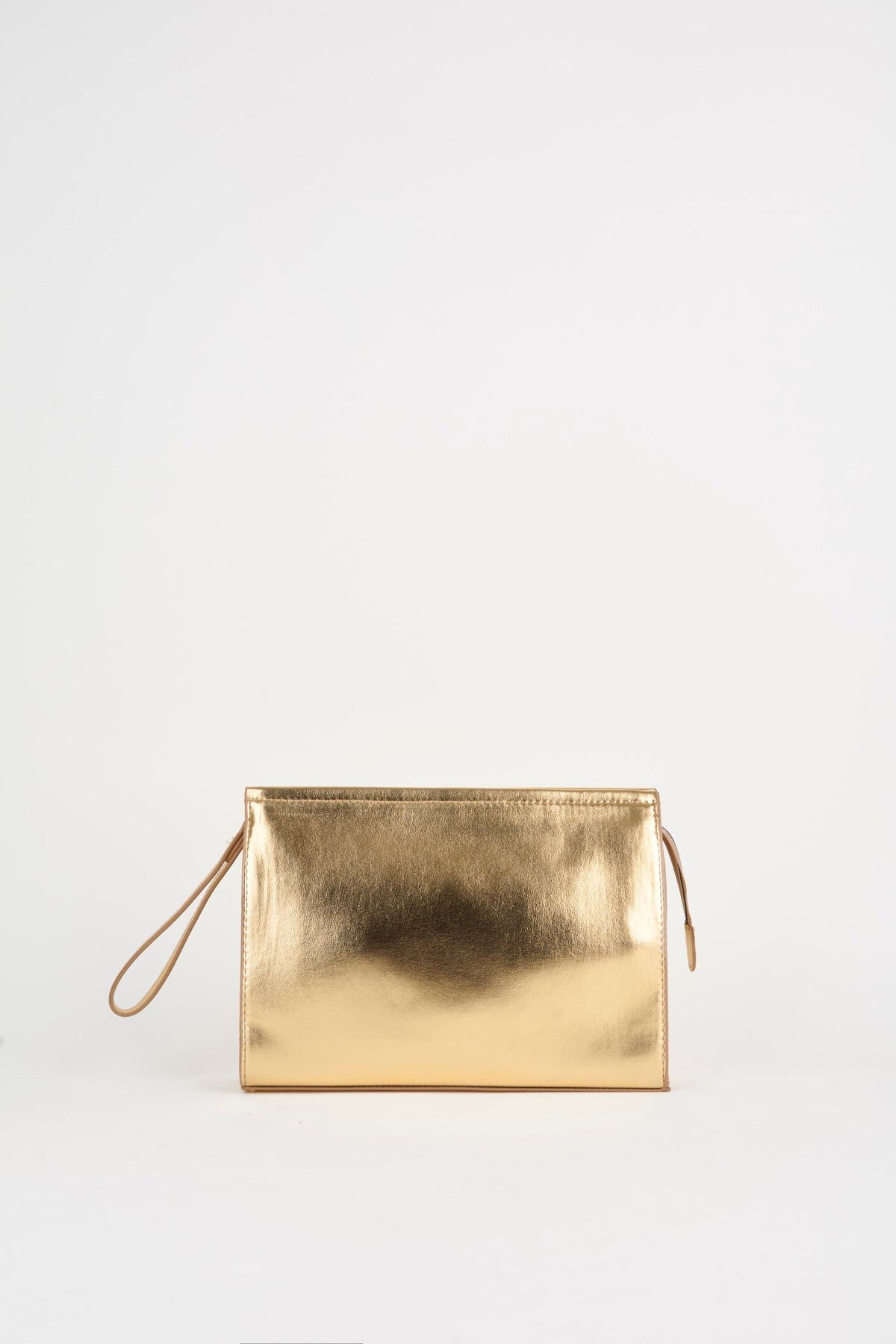 Kadın Petunya Gold Astarlı Suni Deri Bilek Askılı Portföy El Ve Clutch Çanta