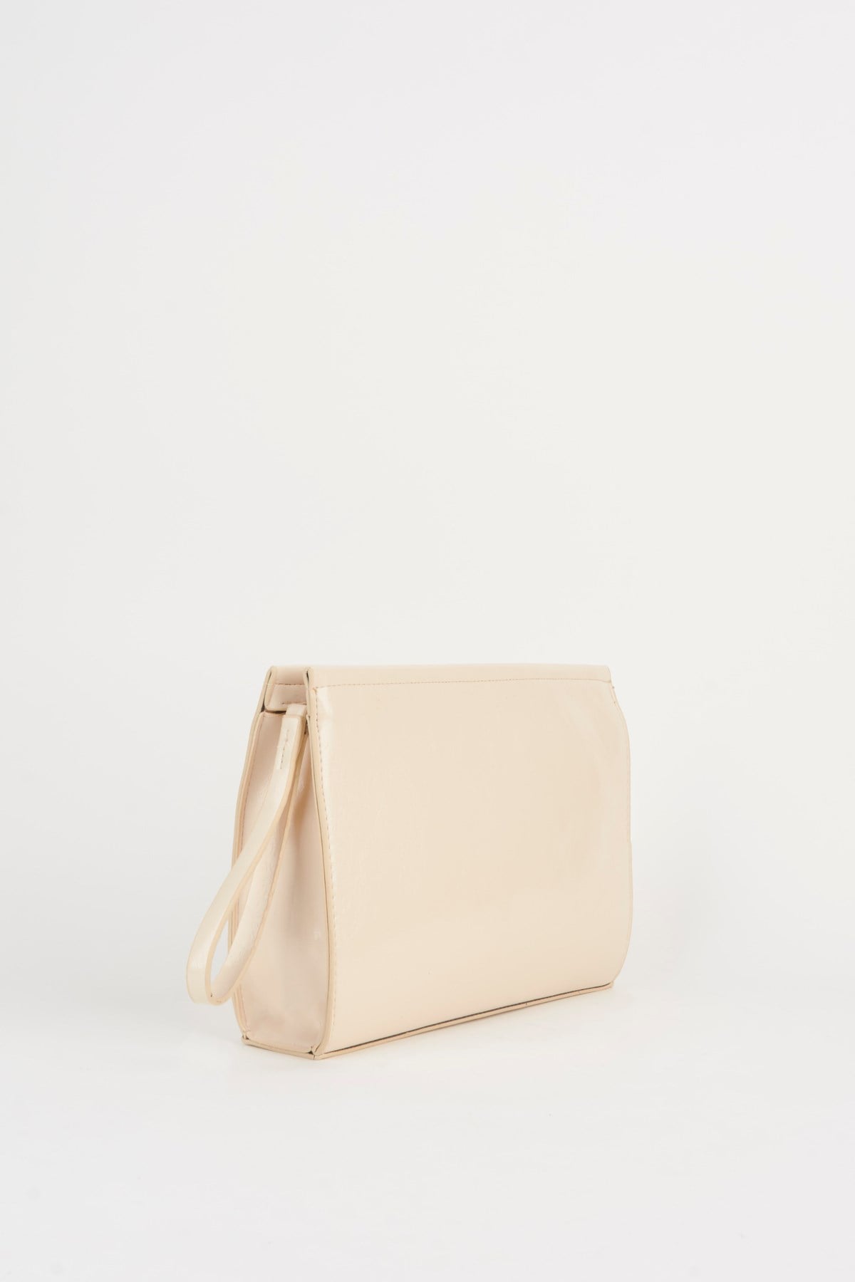Kadın Petunya Krem Astarlı Suni Deri Bilek Askılı Portföy El Ve Clutch Çanta