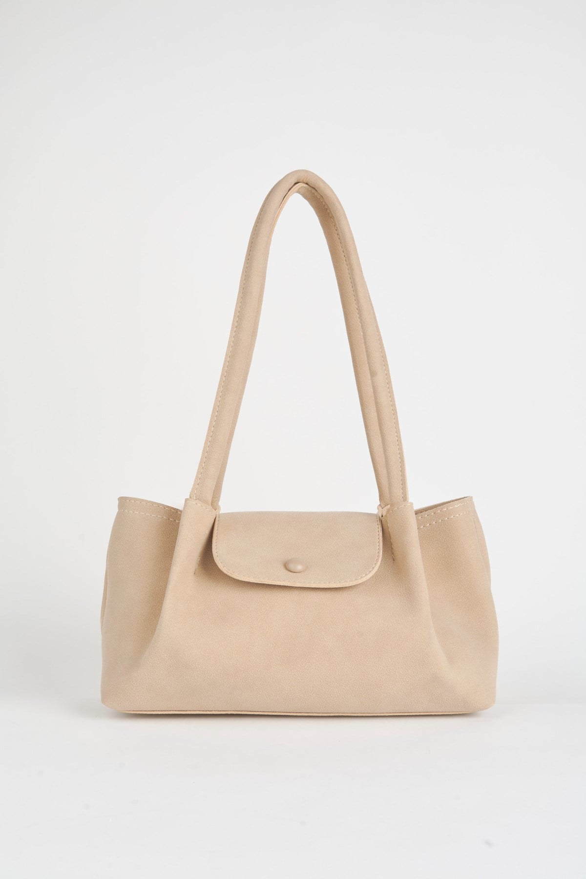 Kadın Saray Vizon 3 Bölmeli Astarlı Çıt Çıt Kapama Süet El Kol Ve Omuz Çantası