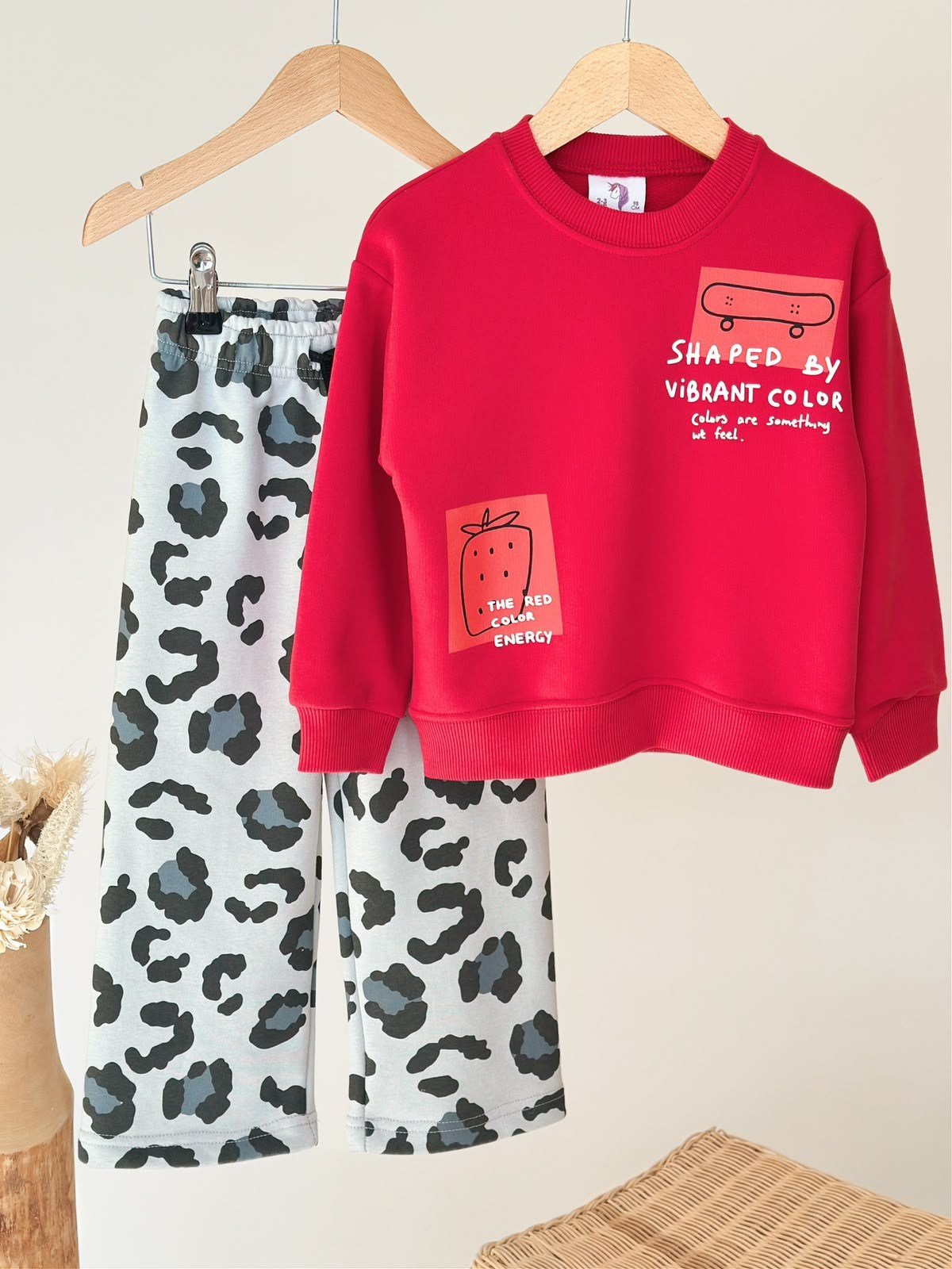 COOL URBAN KIRMIZI SWEATSHİRT & LEPOPAR PANTOLON SET
