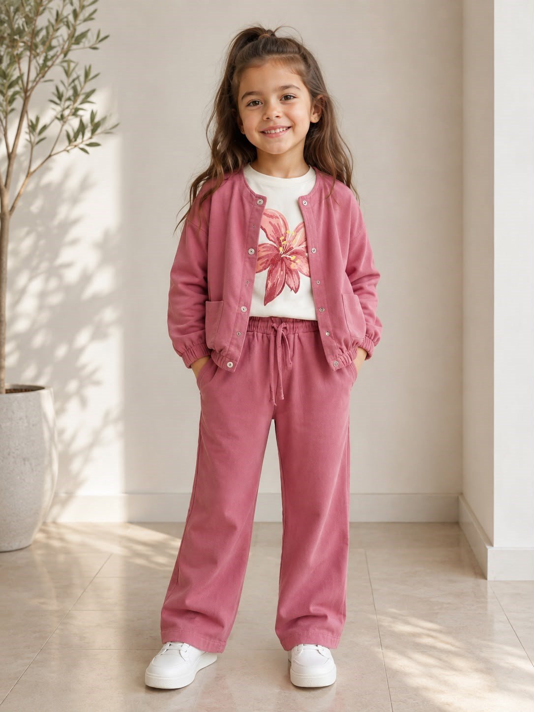 PEMBE BUMER CEKETLİ TAKIM