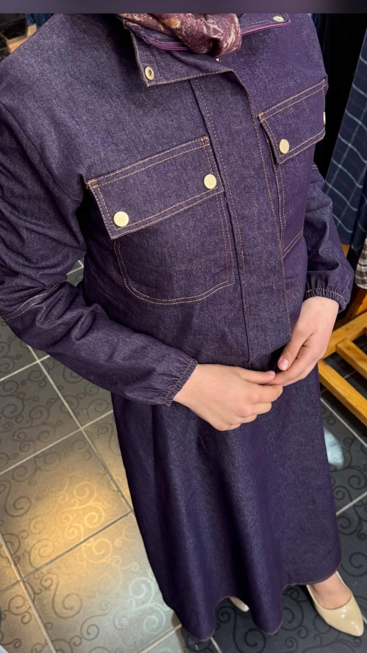 Boyalı Garnil Kot Etekli Takım MOR