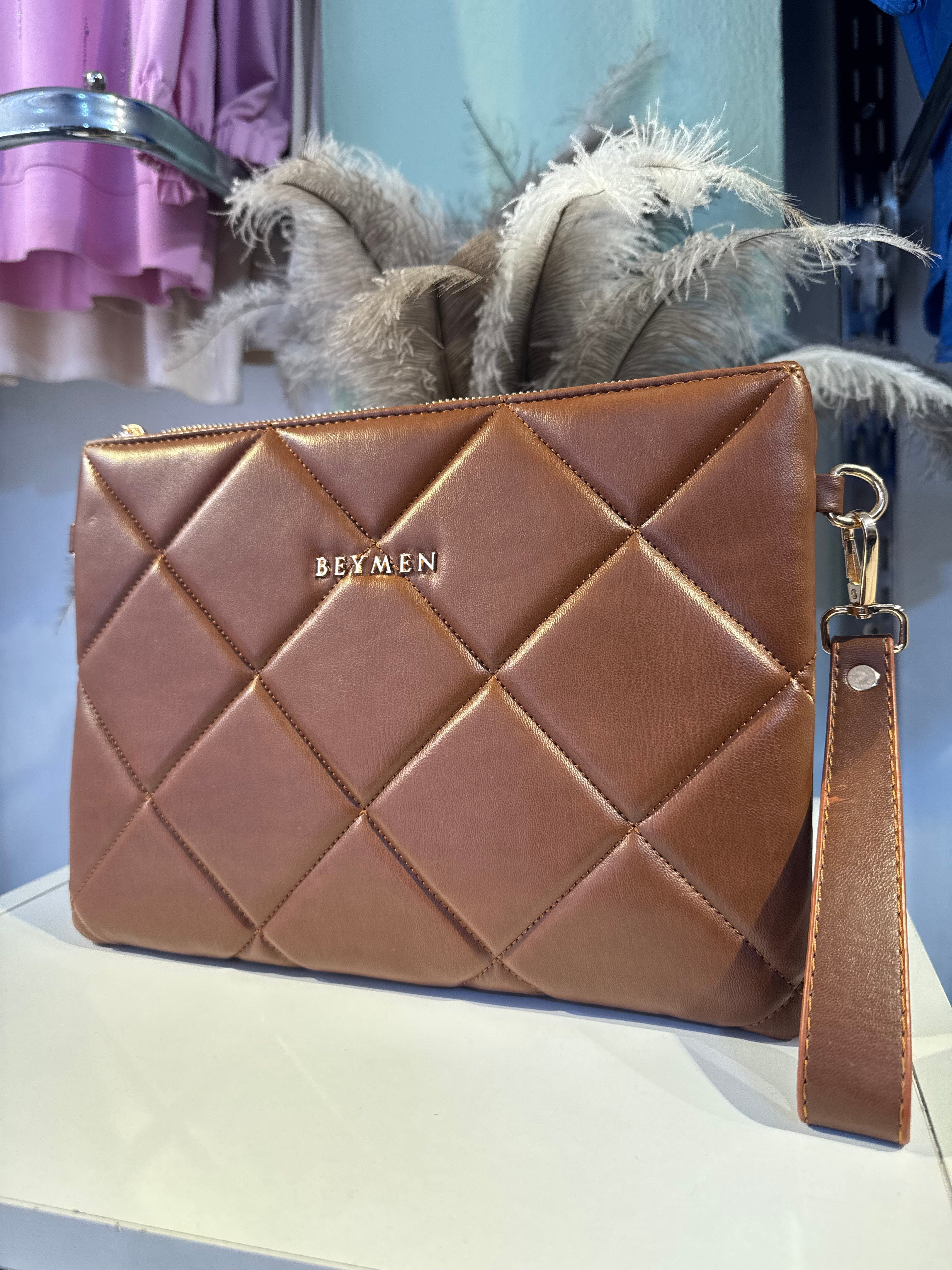 Kapitone Clutch Çanta KİREMİT