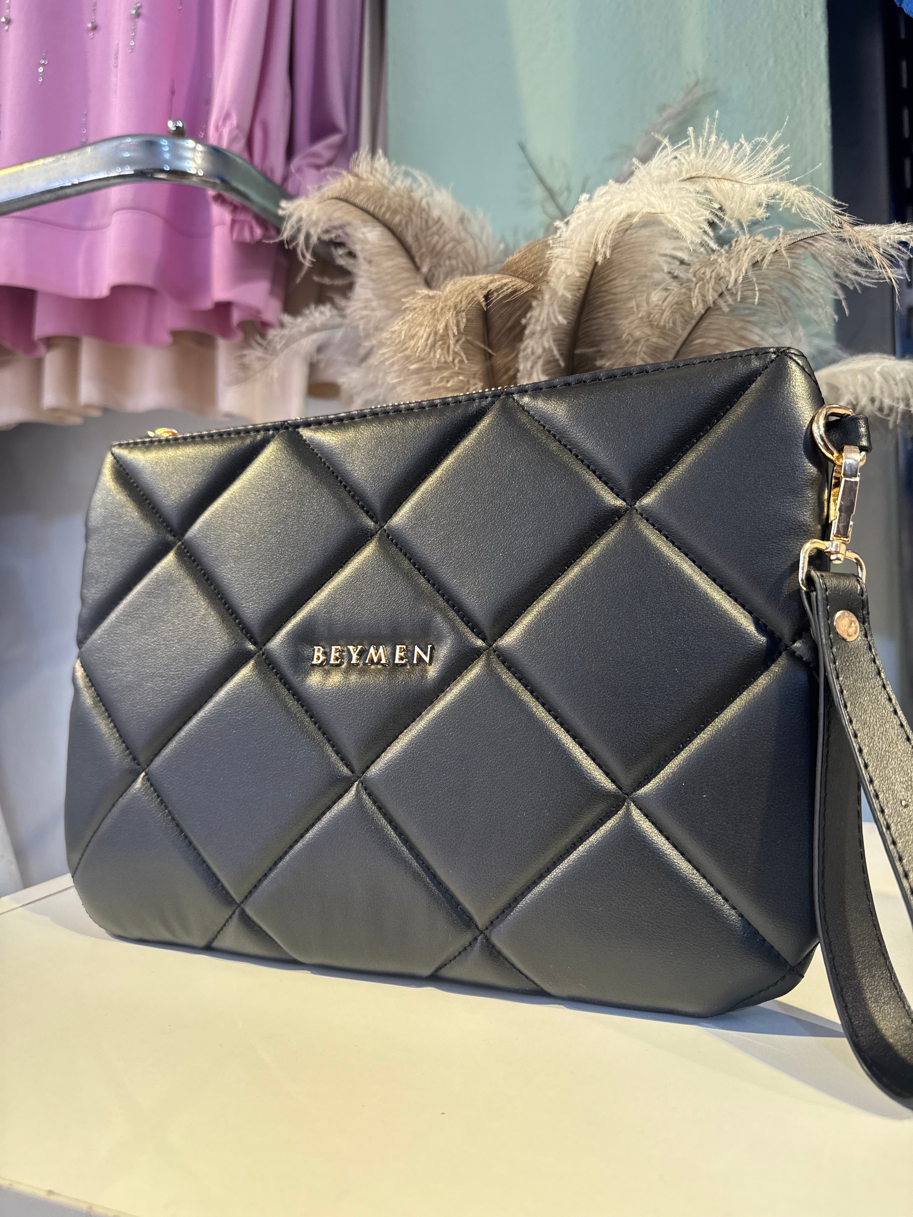 Kapitone Clutch Çanta SİYAH