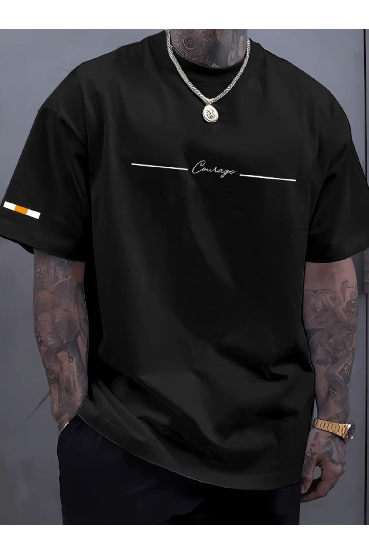 Bay Courage Baskılı Premium Oversize T-shirt