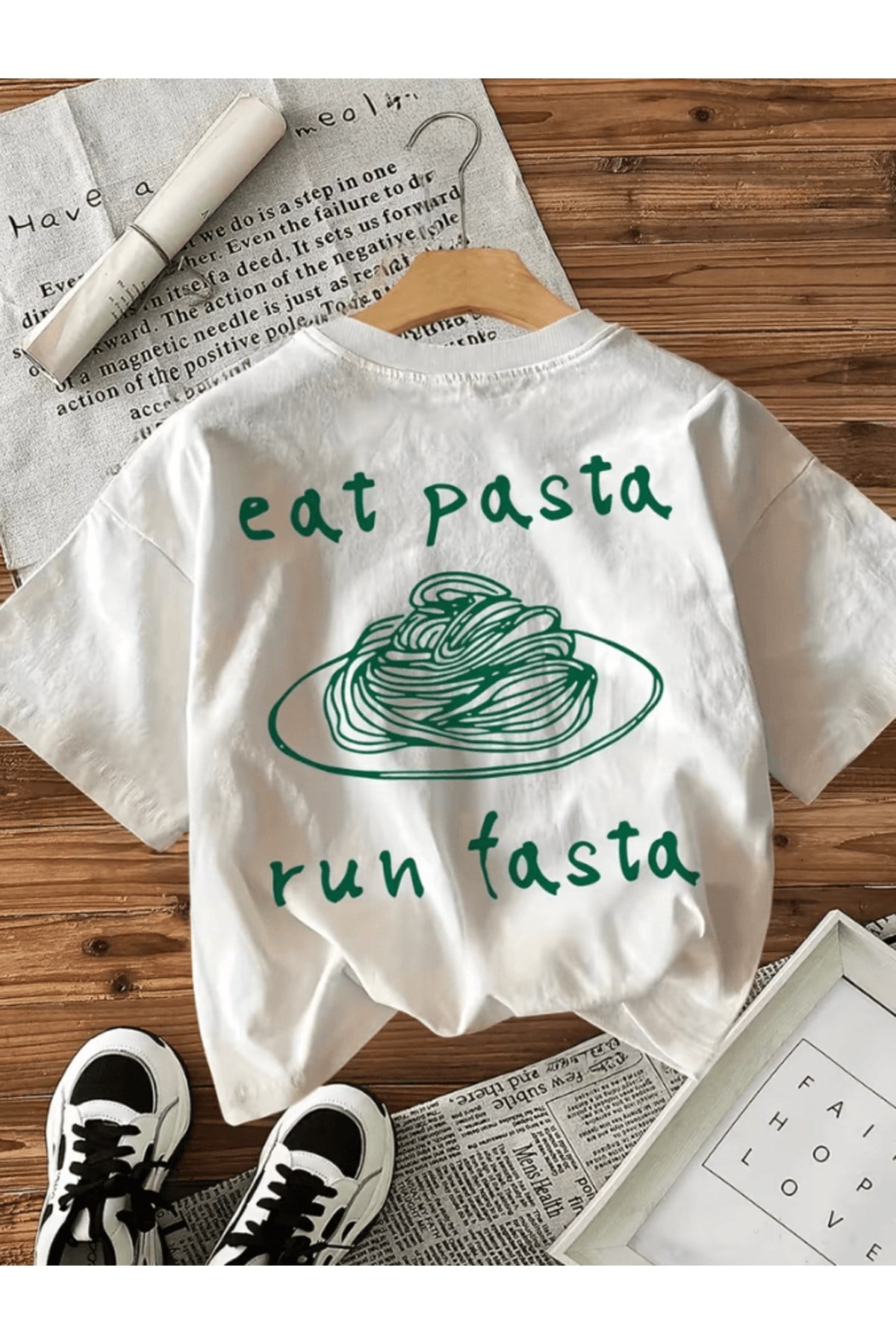 Eat Pasta Sırt Baskılı Premium Oversize T-shirt
