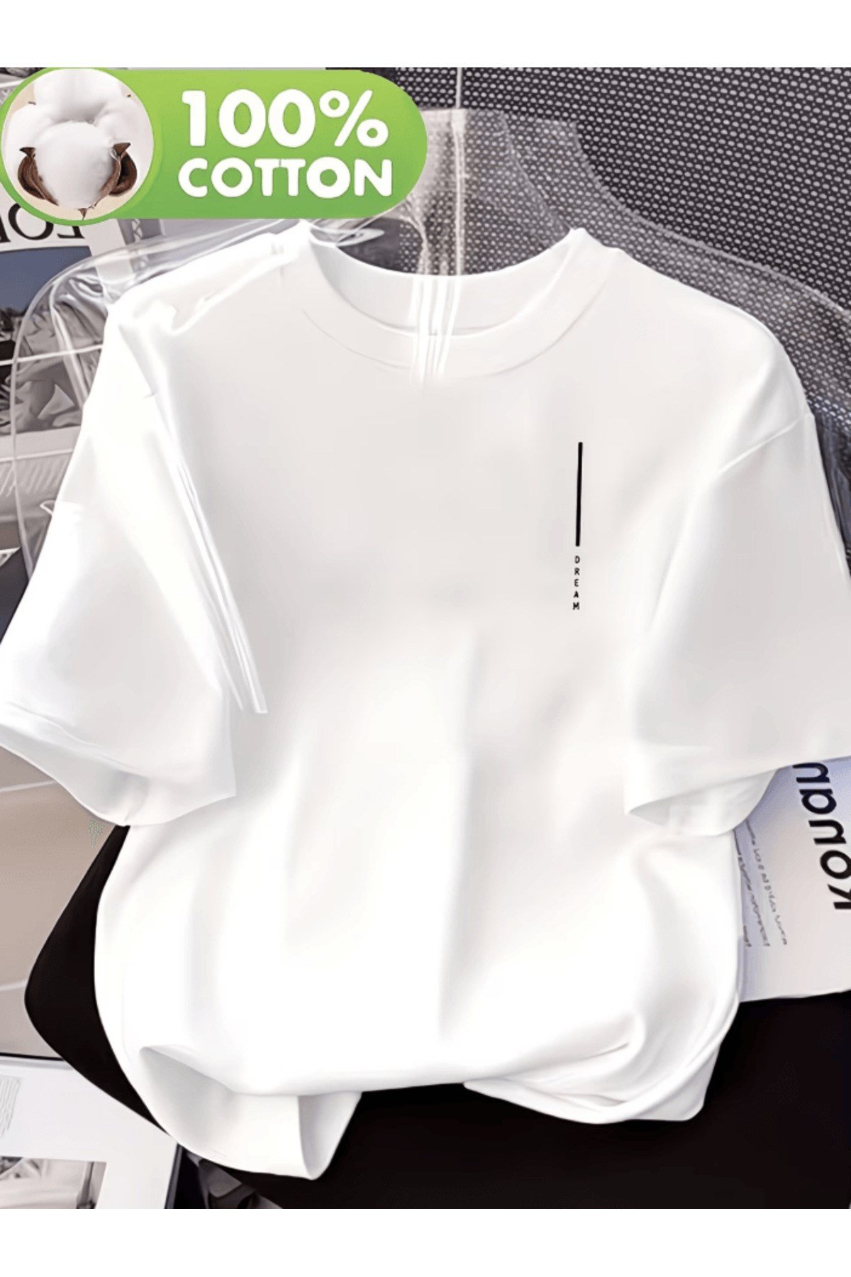 Mini Dream Dikey Baskılı Premium Oversize T-shirt