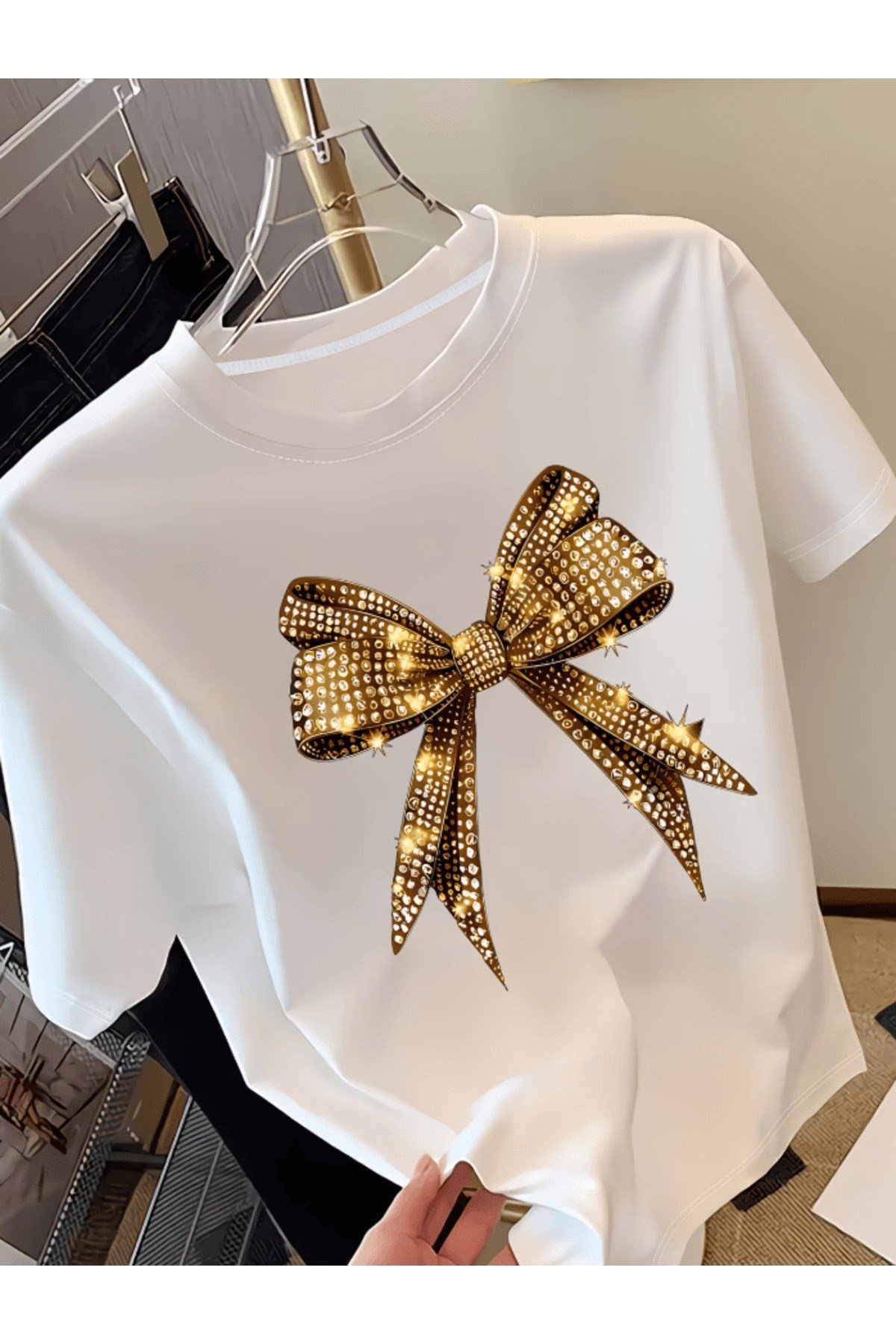 Özel Fiyonk Baskılı Premium Oversize T-shirt